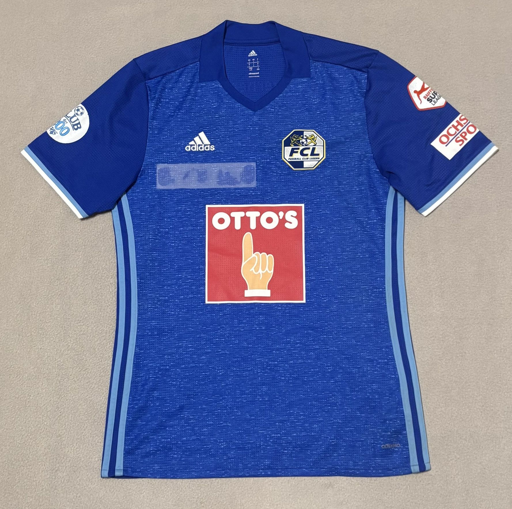 Adidas FC Luzern 2017/2018 Adidas #4 Player Issue Football Jersey Size US L / EU 52-54 / 3 - 5 Thumbnail