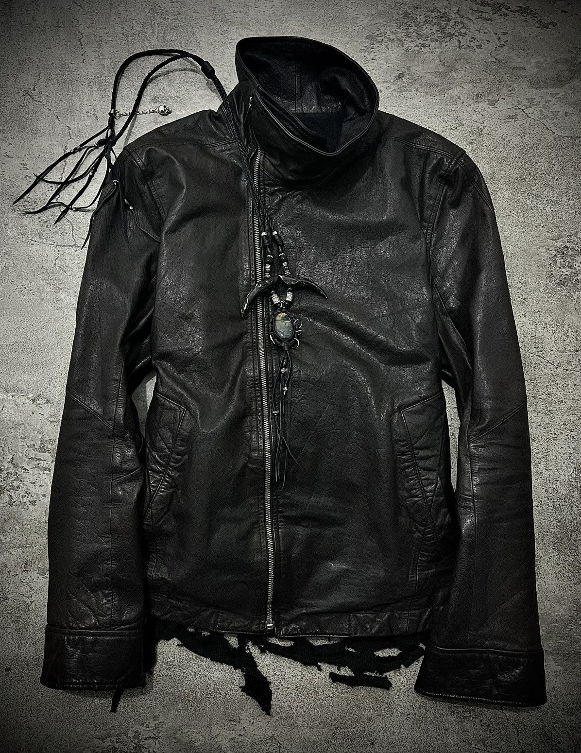 希少5351 POUR LES HOMMES archive ハラコライダース 5351 POUR LES HOMMES lamb skin stripe Leather Jacket | Grailed