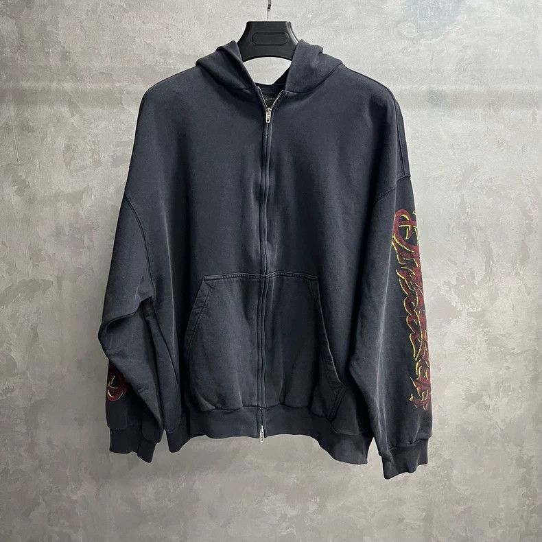 Balenciaga Balenciaga Long Sleeve Hoodie Hooded with Black Printed Zi Size US M / EU 48-50 / 2 - 1 Thumbnail