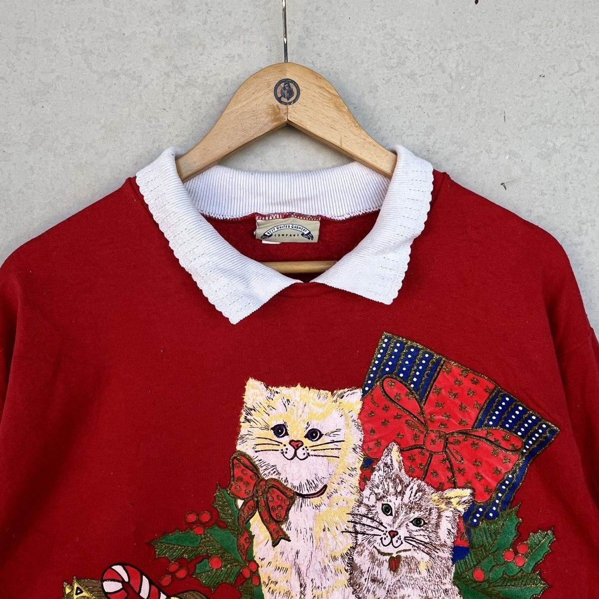 Other Vintage 90s Red Christmas Cat Crewneck Sweatshirt Size M Size M / US 6-8 / IT 42-44 - 4 Thumbnail