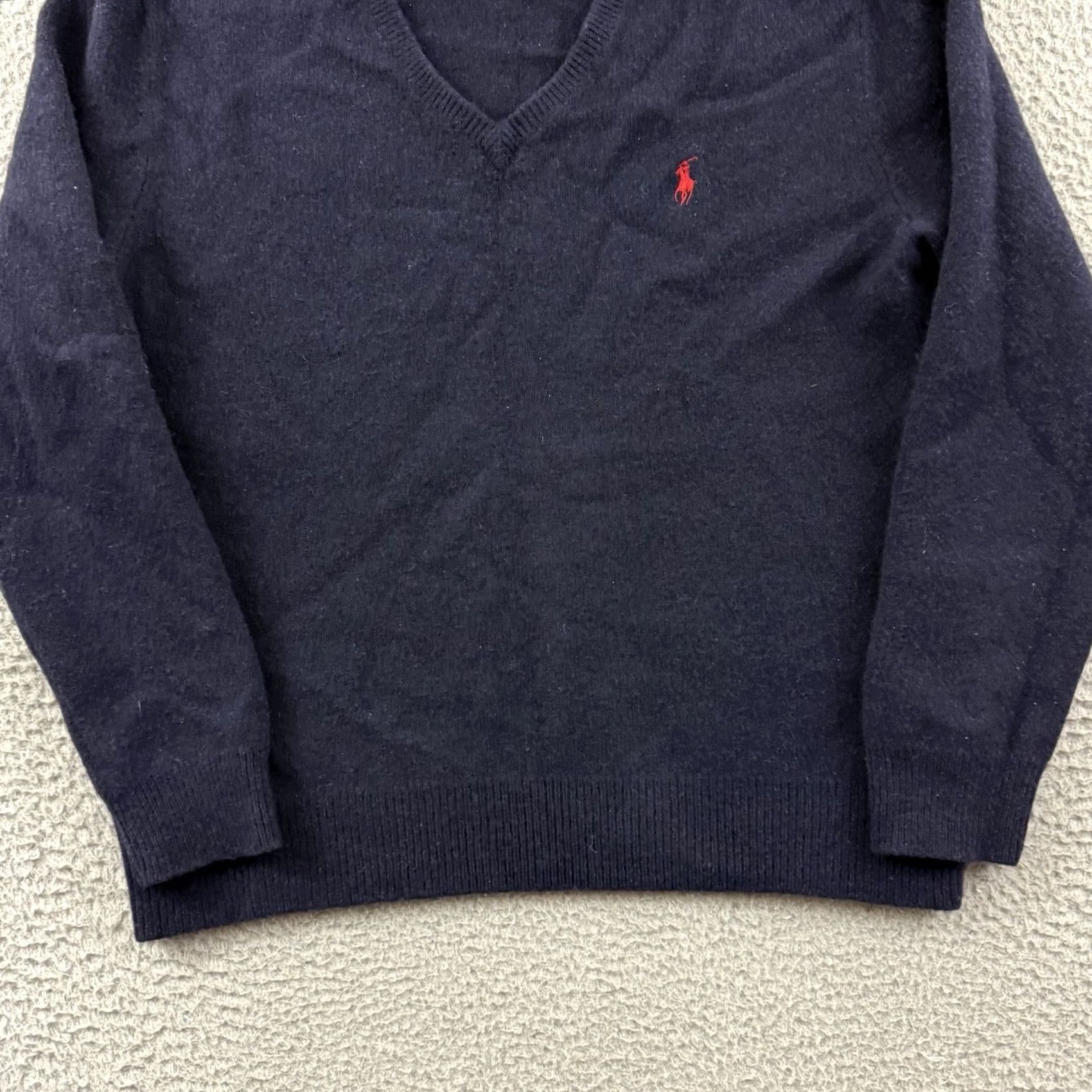 Polo Ralph Lauren VINTAGE Polo Ralph Lauren Sweater Mens Medium Navy 100% Lambswool Pony Preppy Jumper Knit Size US M / EU 48-50 / 2 - 2 Thumbnail