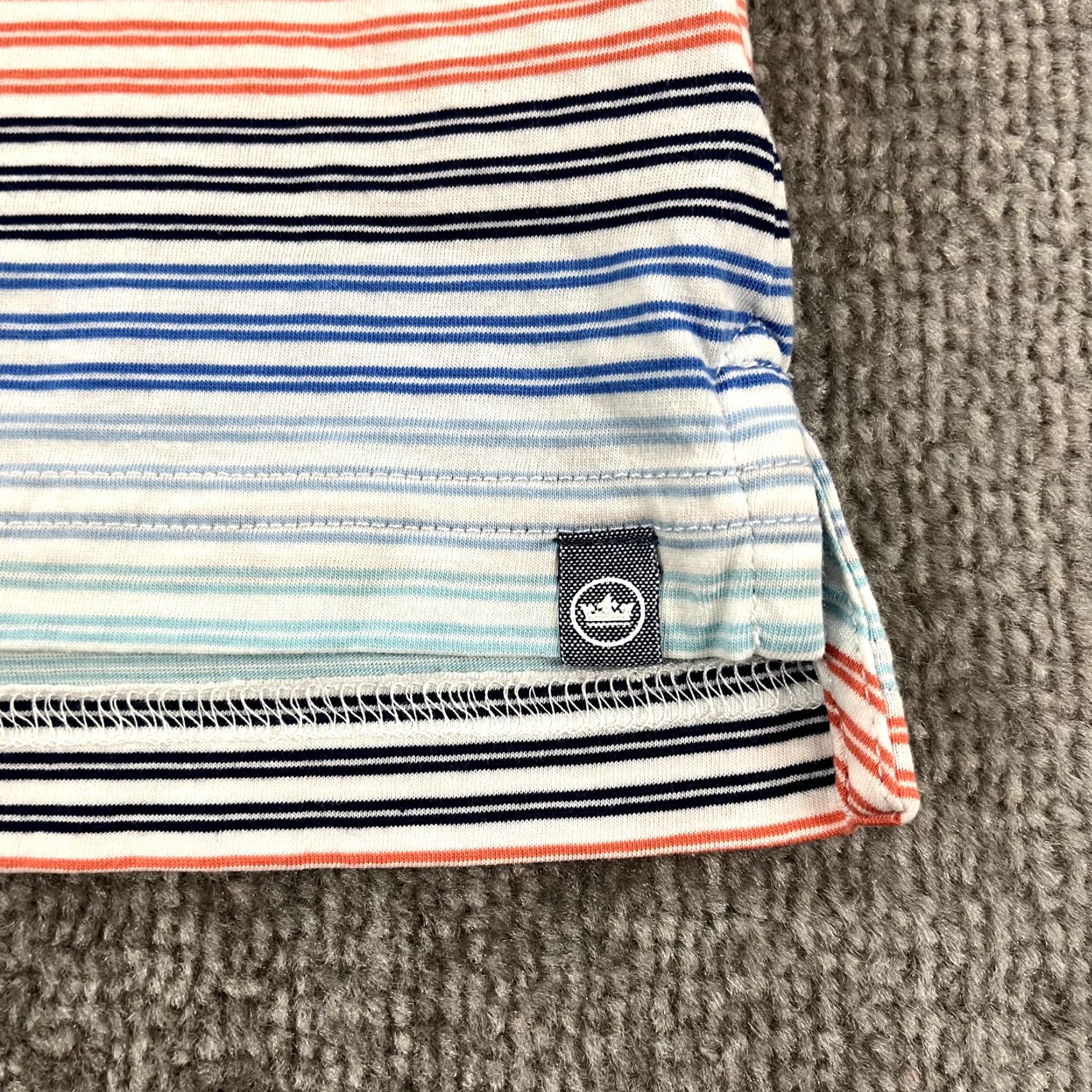 Peter Millar PETER MILLAR Polo Shirt Men Large Multicolor Striped Blue White Pima Cotton Golf Shirt Size US L / EU 52-54 / 3 - 2 Thumbnail