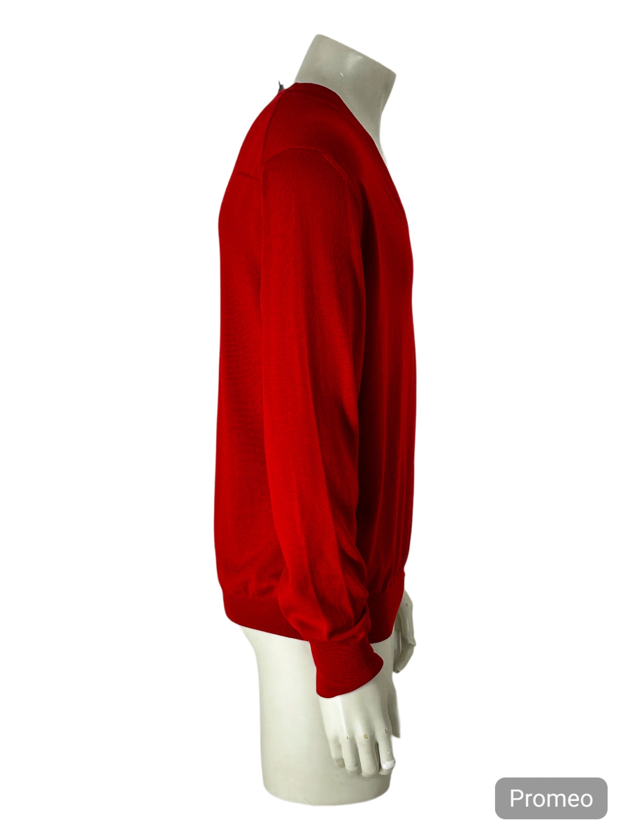 Dior DIOR HOMME RED LAYERED V-NECK KNIT Size US XL / EU 56 / 4 - 2 Thumbnail