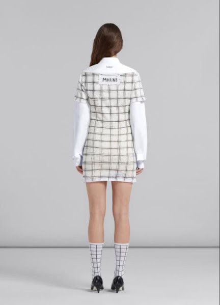 Marni o1w1db10125 Dress in White Size L / US 10 / IT 46 - 2 Thumbnail