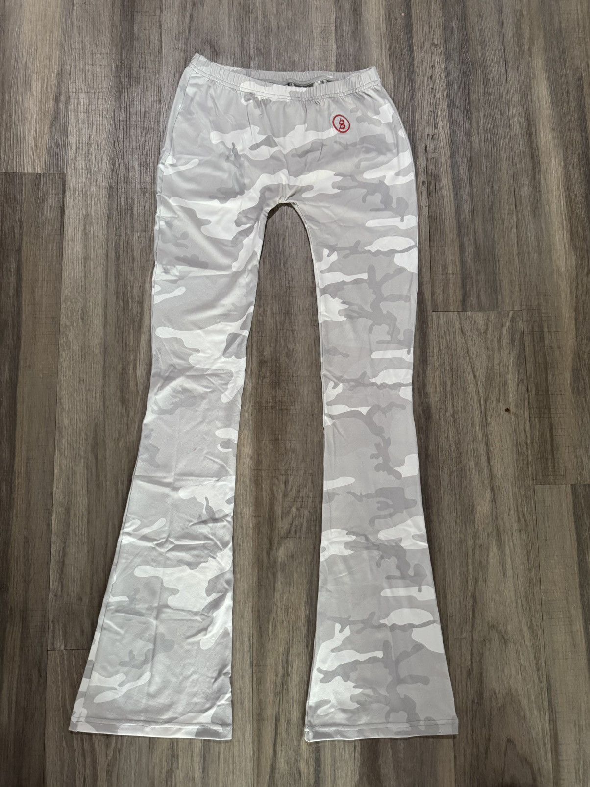 Body by Raven Tracy Body By Raven Grey Camo Flared Pants Size 34" / US 12 / IT 48 - 3 Thumbnail