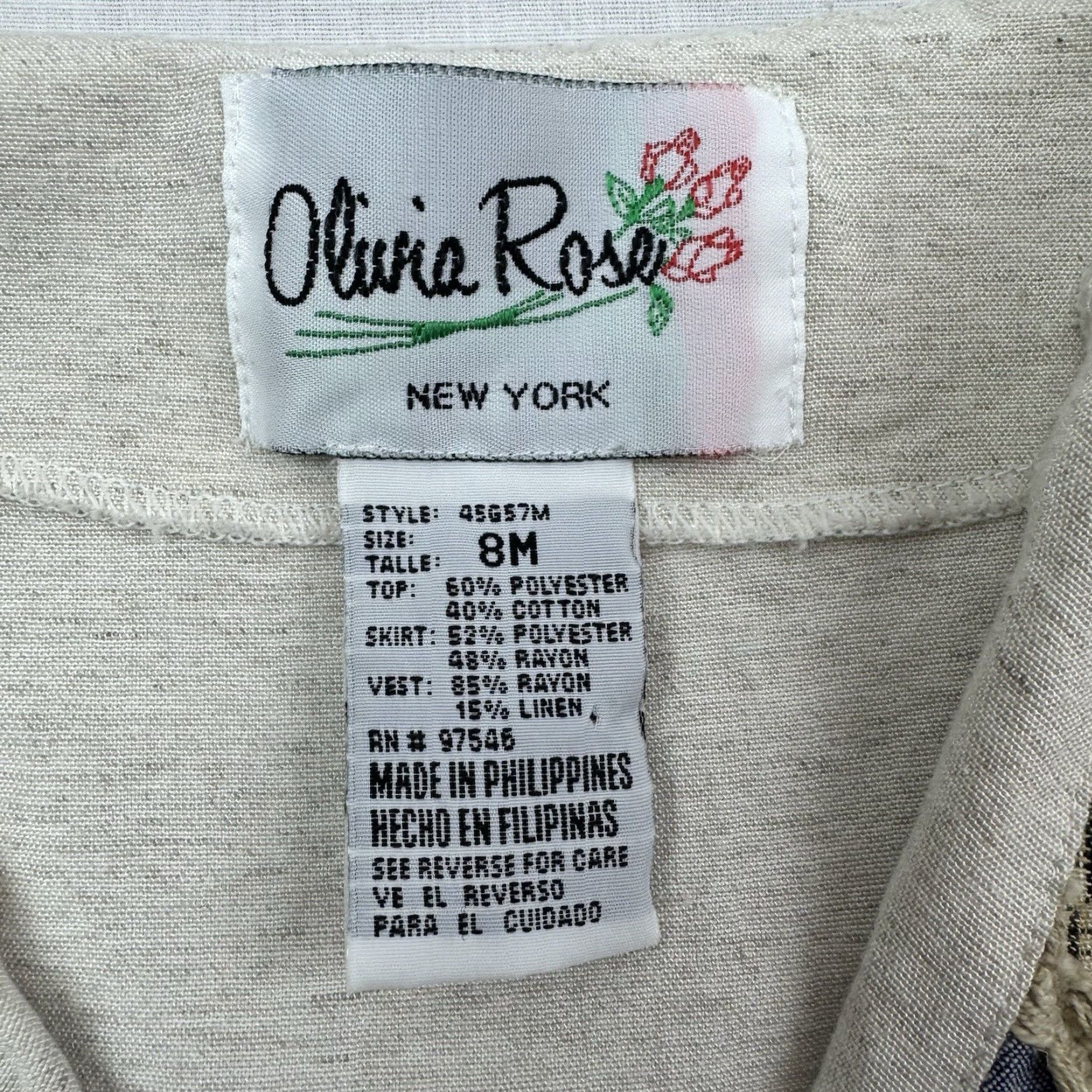 Vintage VINTAGE Geometric Olivia Rose Vest Womens 8M Button-Up Sleeveless Floral Geometric 80s 90s Womens Size M / US 6-8 / IT 42-44 - 2 Thumbnail