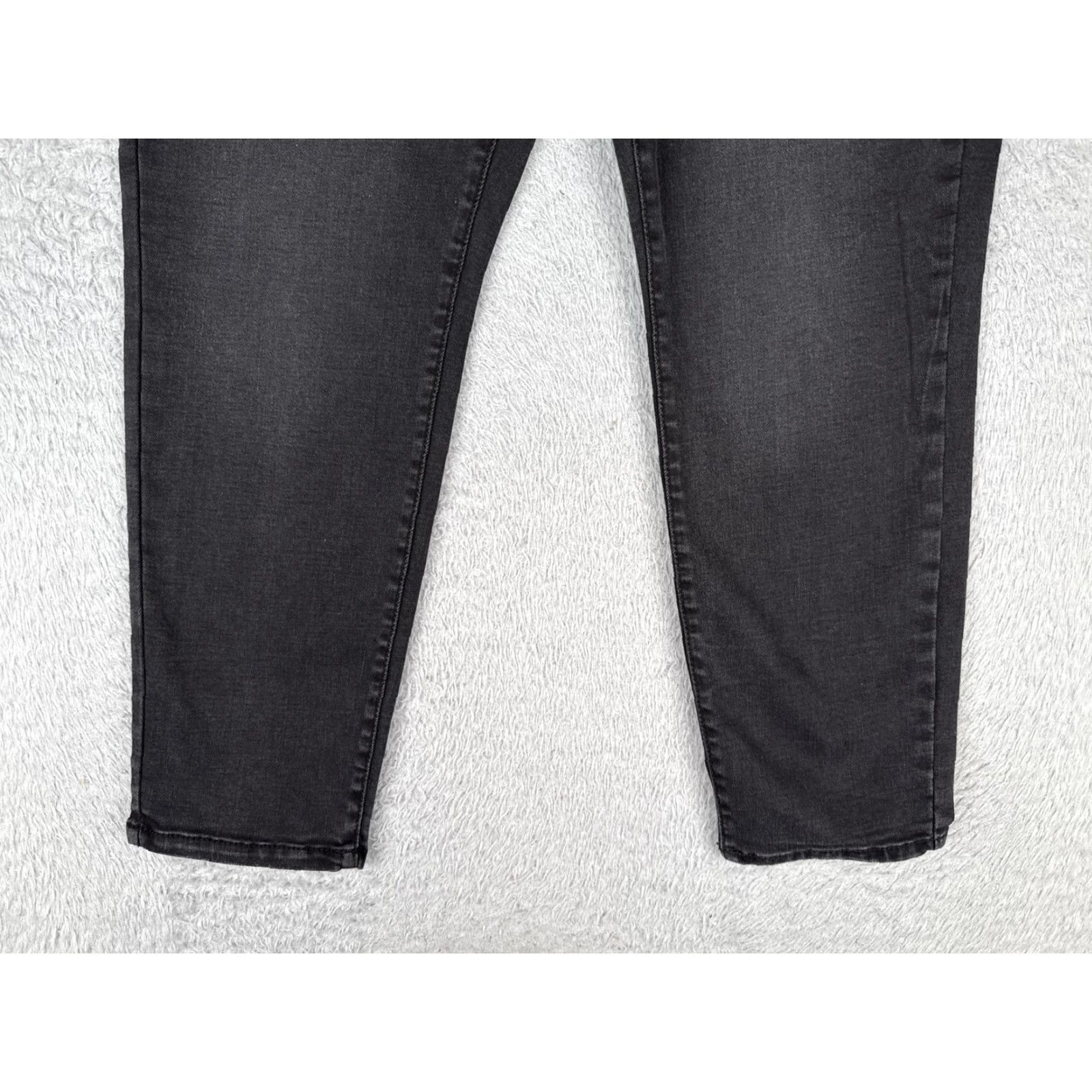 Vintage No Boundaries Jeans Womens Skinny Stretch Denim 31x26 15 Juniors Black Gray 90s Slim Pockets Zip Size 36" / US 14 / IT 50 - 2 Thumbnail