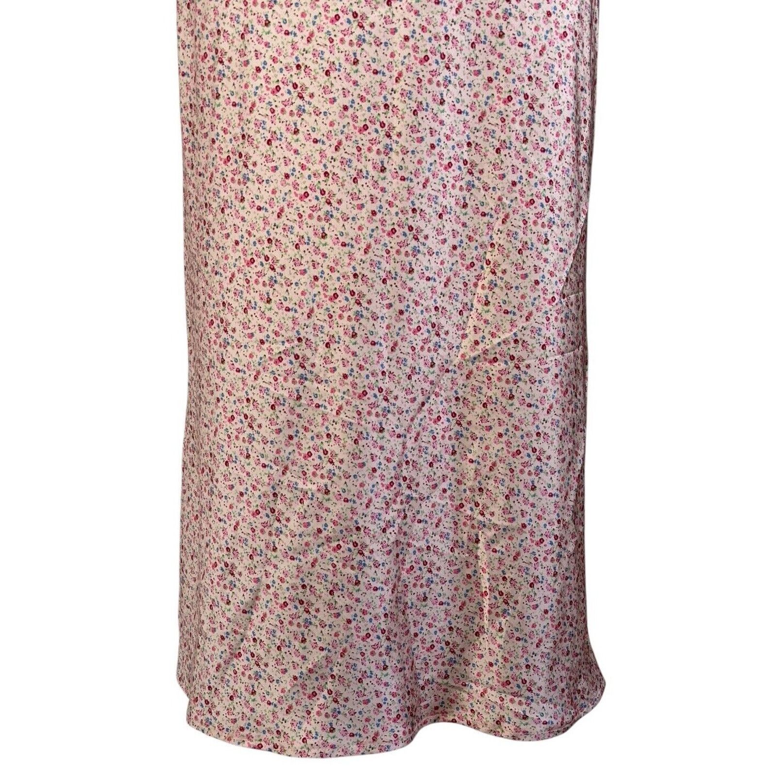 PRINCESS POLLY PRINCESS POLLY The Veronica Satin Floral Midi Dress V Neck Size M / US 6-8 / IT 42-44 - 5 Thumbnail