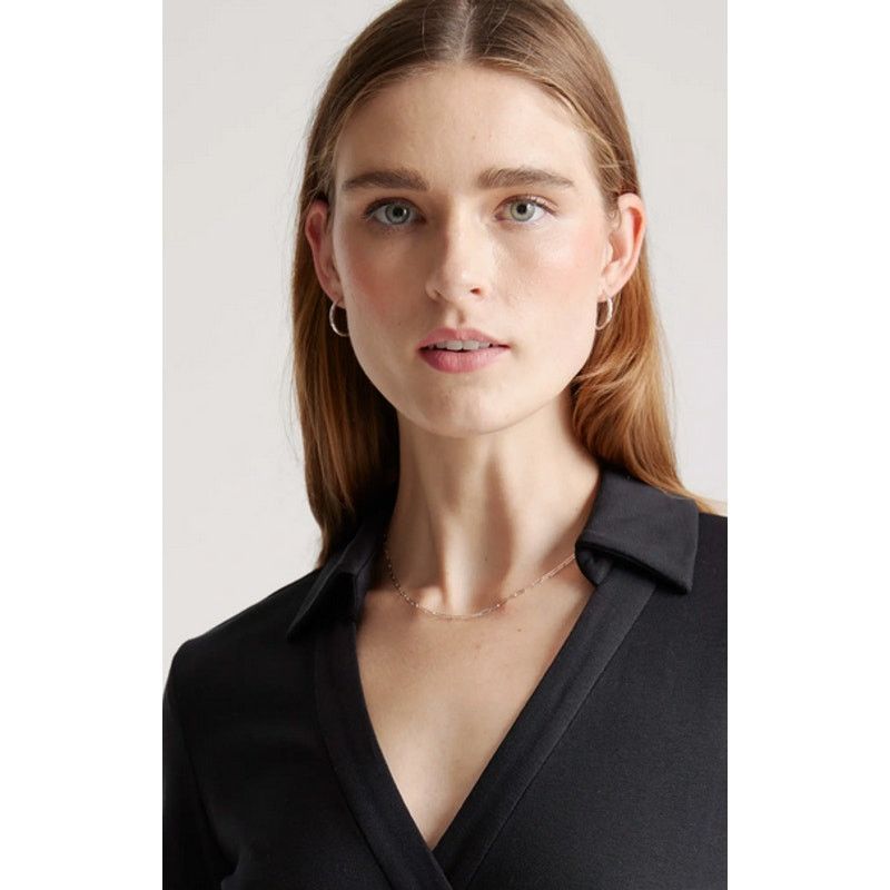Quince Quince 100% Silk Jersey Mini Wrap Dress Black Size S NWT Size S / US 4 / IT 40 - 3 Thumbnail