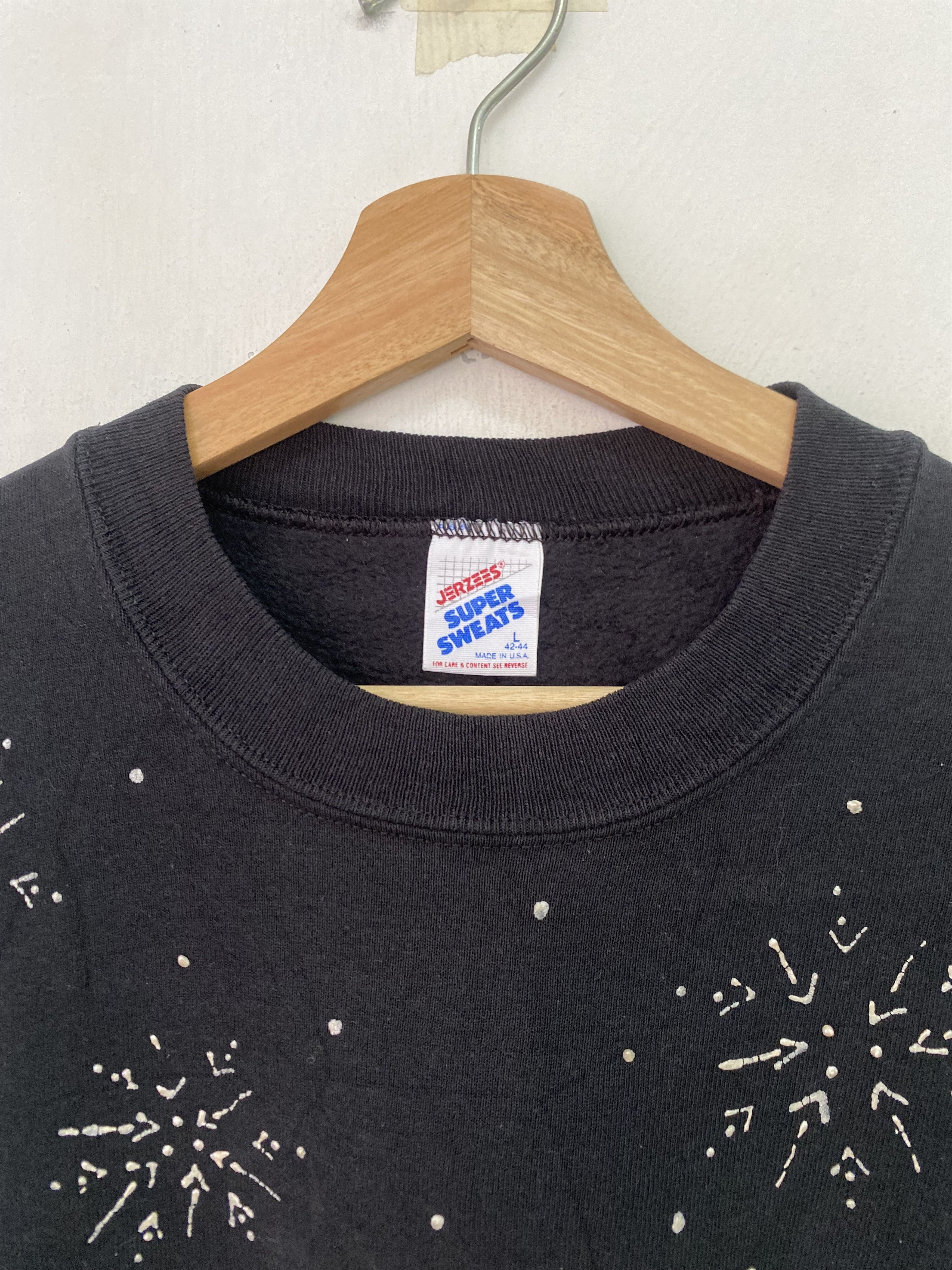 Jerzees × Vintage Reindeer Crewneck Sweatshirt Vintage Pullover Sweater Black Size US L / EU 52-54 / 3 - 3 Thumbnail