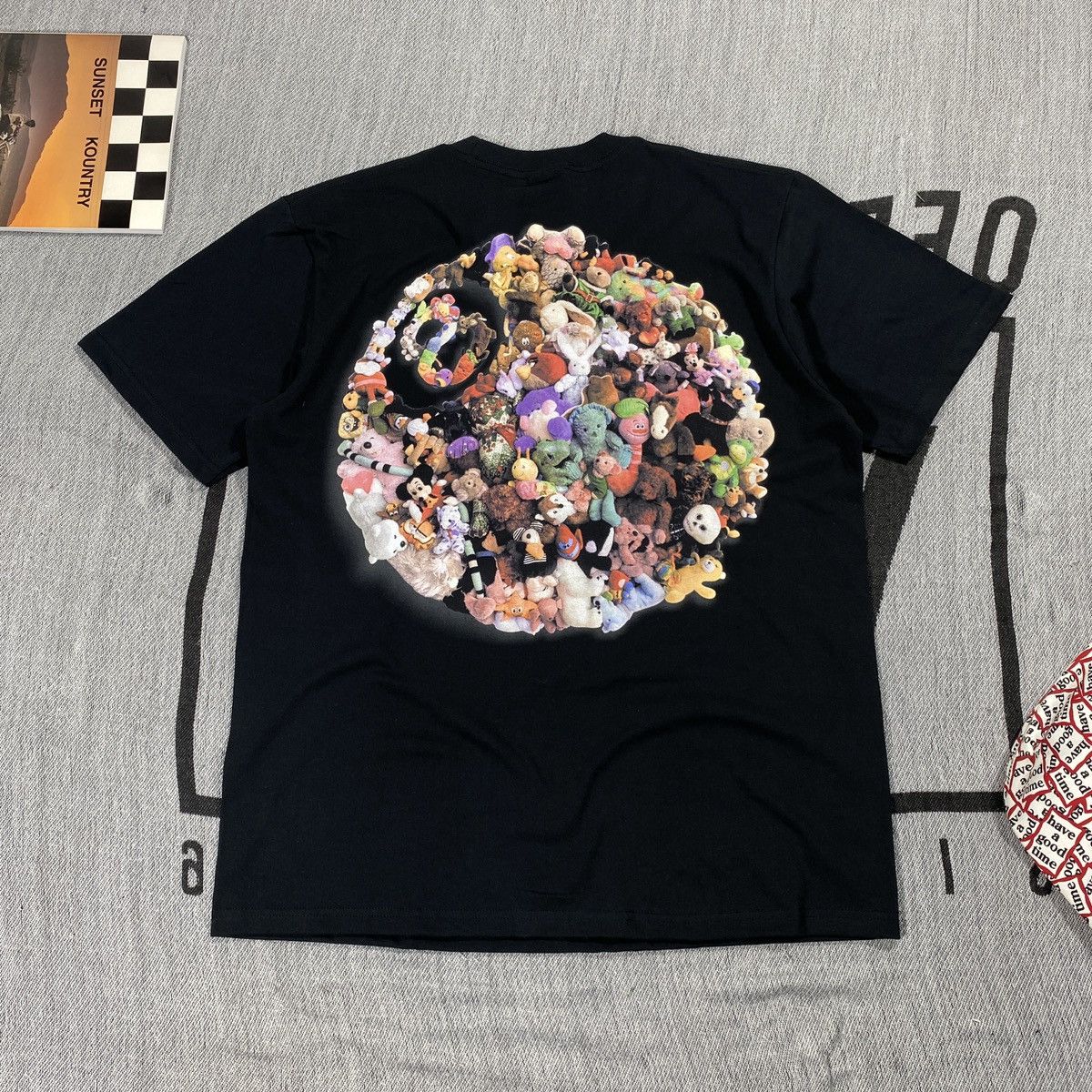 image of Stussy 8-Ball Plush Tee Medium in Black, Men's