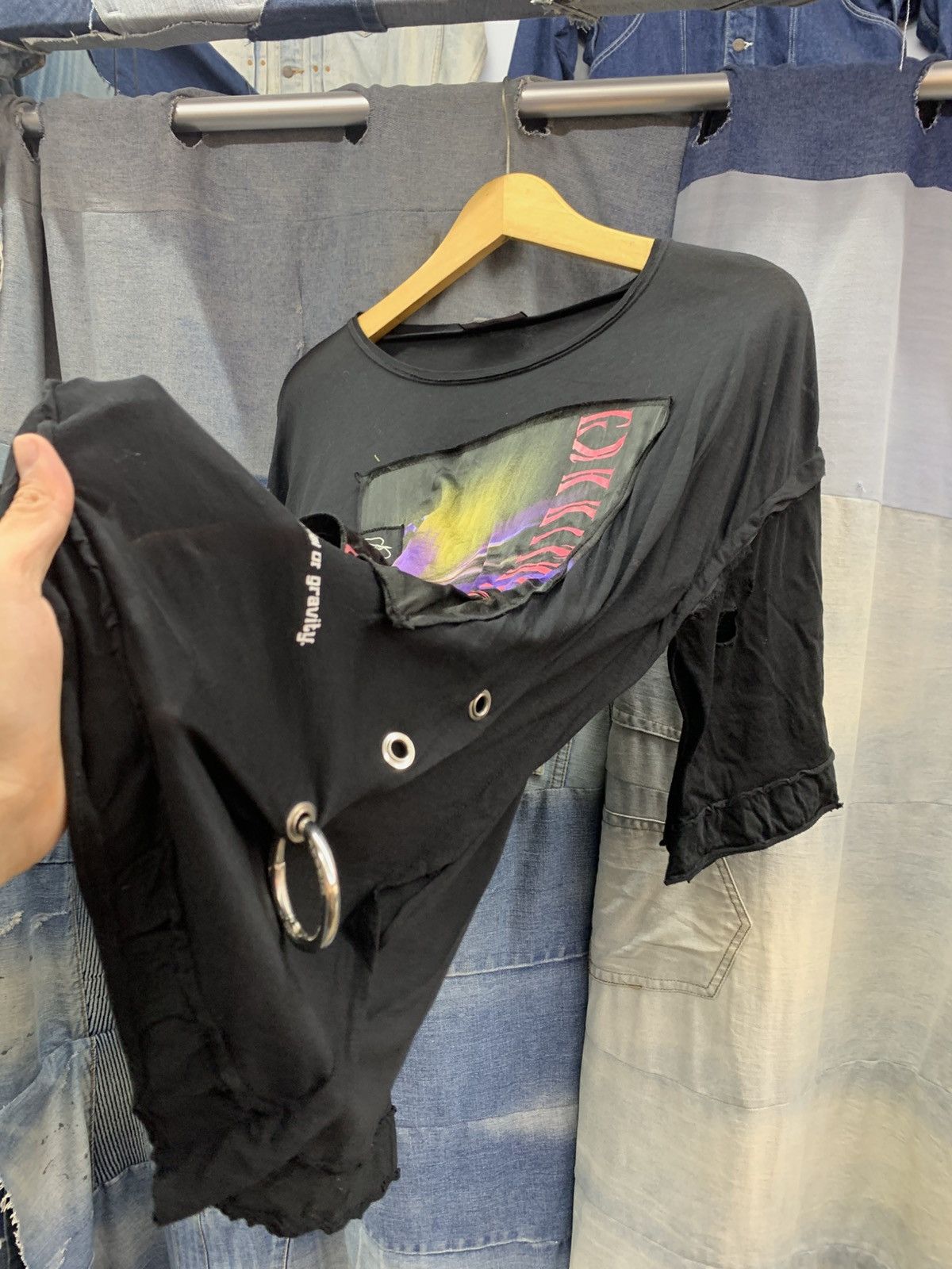 Designer × Diesel distressed diesel tees black ring Size L / US 10 / IT 46 - 5 Thumbnail
