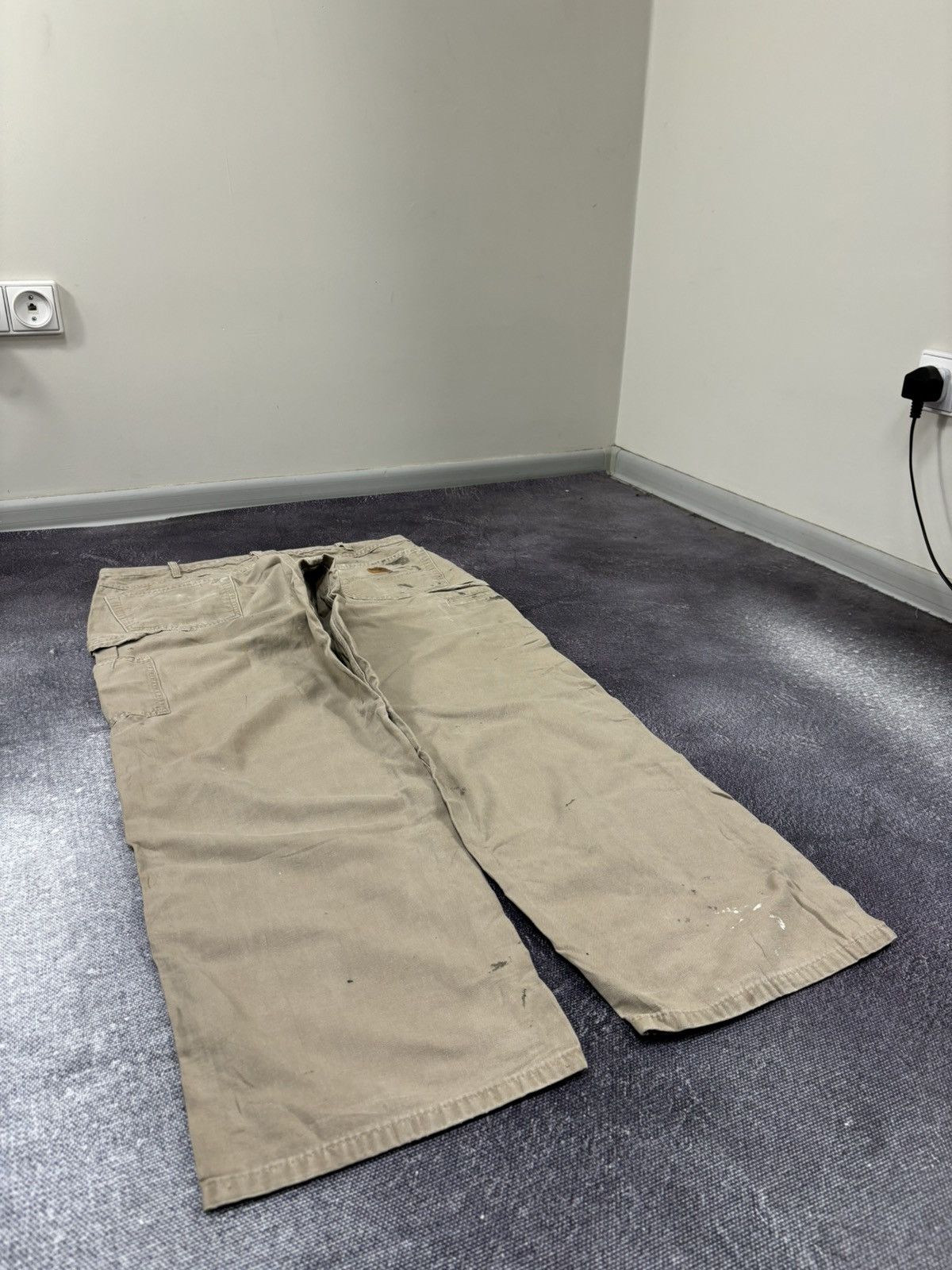 Carhartt Vintage 90s Carhartt Cream Work Hype Carpenter Baggy Pants Size US 38 / EU 54 - 4 Thumbnail
