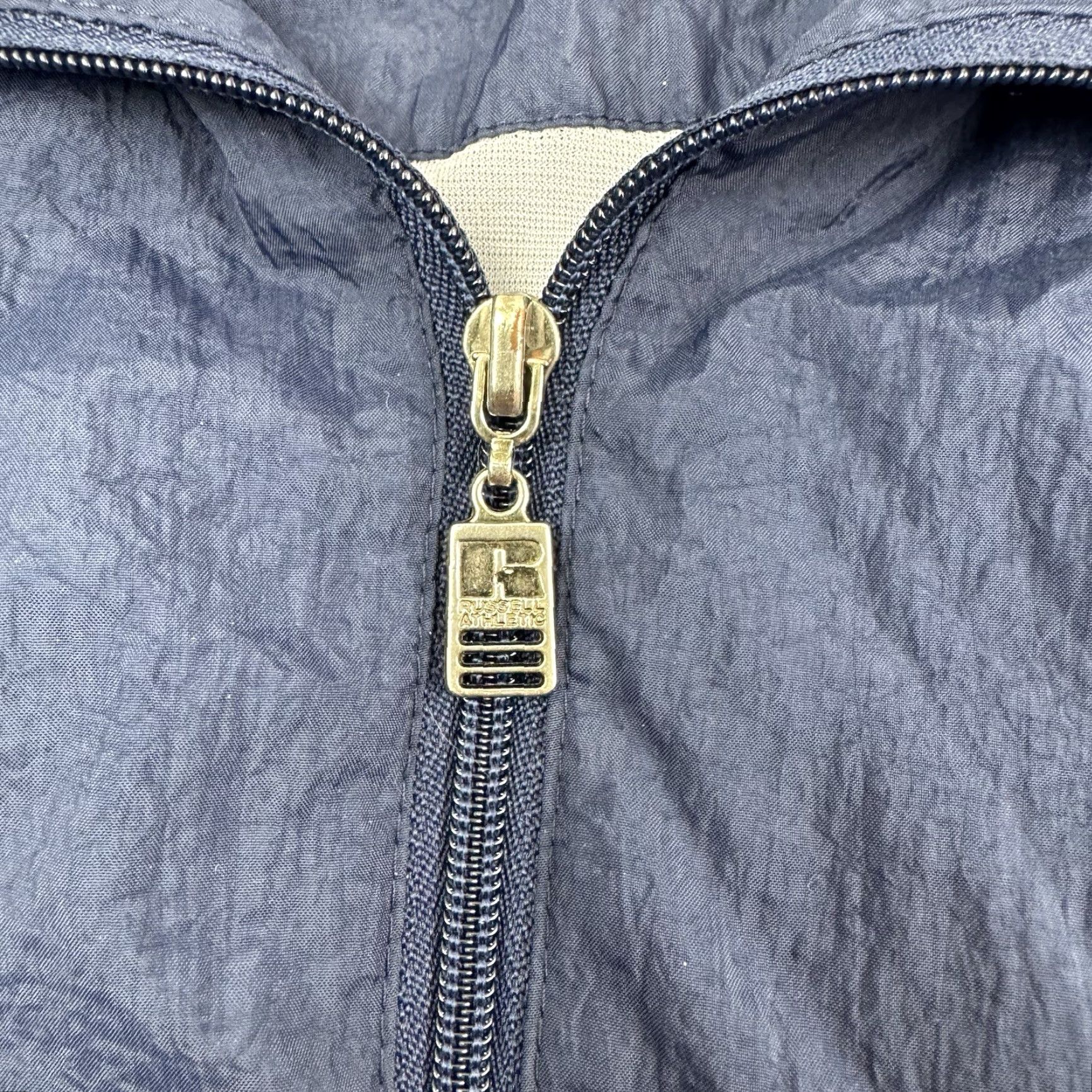 Russell Athletic VINTAGE Russell Athletic Windbreaker Jacket Men XL Blue 90s Collared Nylon Full Zip Casual Size US XL / EU 56 / 4 - 3 Thumbnail