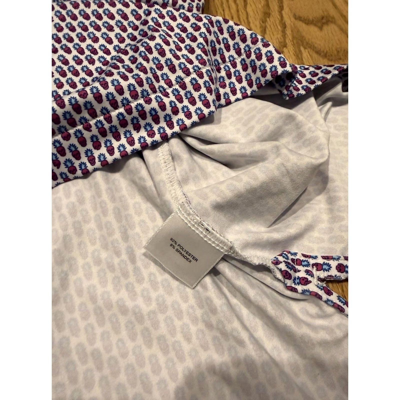 Peter Millar VINTAGE Peter Millar Polo Shirt Mens M Pineapple Skull Golf Sunset Ridge Country Club (This line would be incorrect due to vintage rule) Size US M / EU 48-50 / 2 - 7 Thumbnail