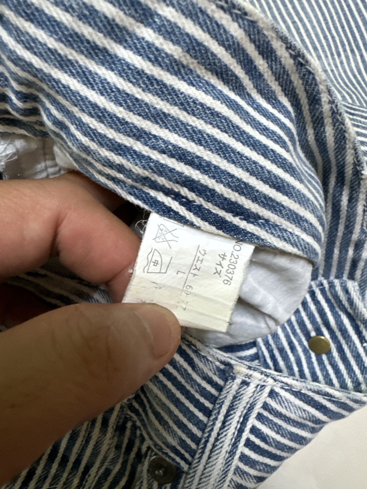 Designer × Japanese Brand × Vintage Vintage Og Jeans Patches Printed Pocket Distressed Stripe Size US 32 / EU 48 - 13 Thumbnail