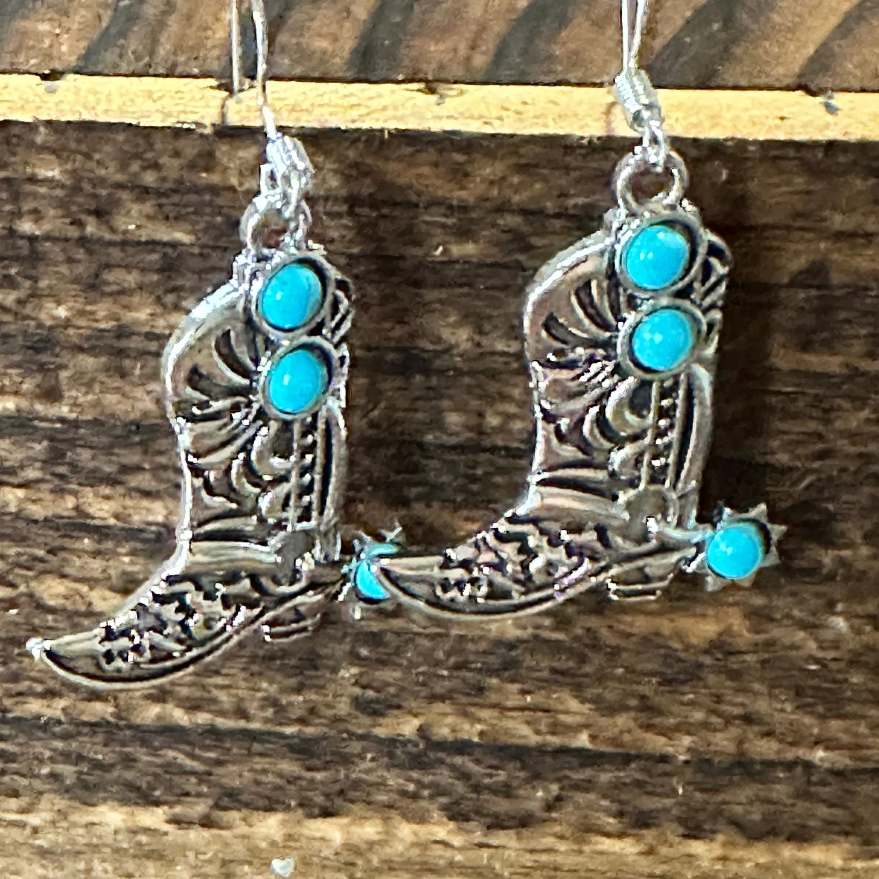 Other Boho Hippie Western CowgirlTurquoise Stone Boot Silver Drop Size ONE SIZE - 2 Thumbnail