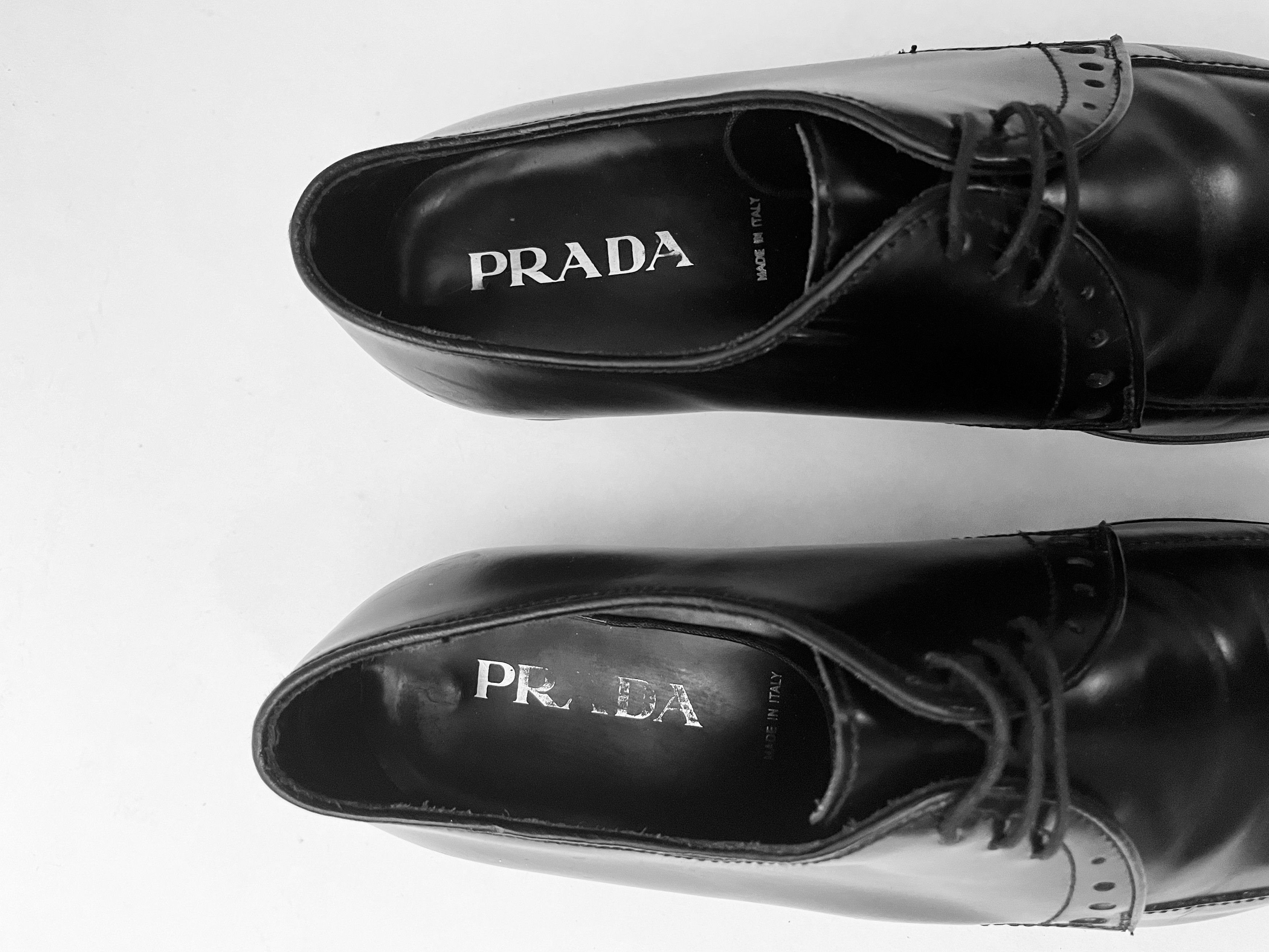 Prada black derby lace-up shoes Size US 8 / EU 41 - 9 Thumbnail