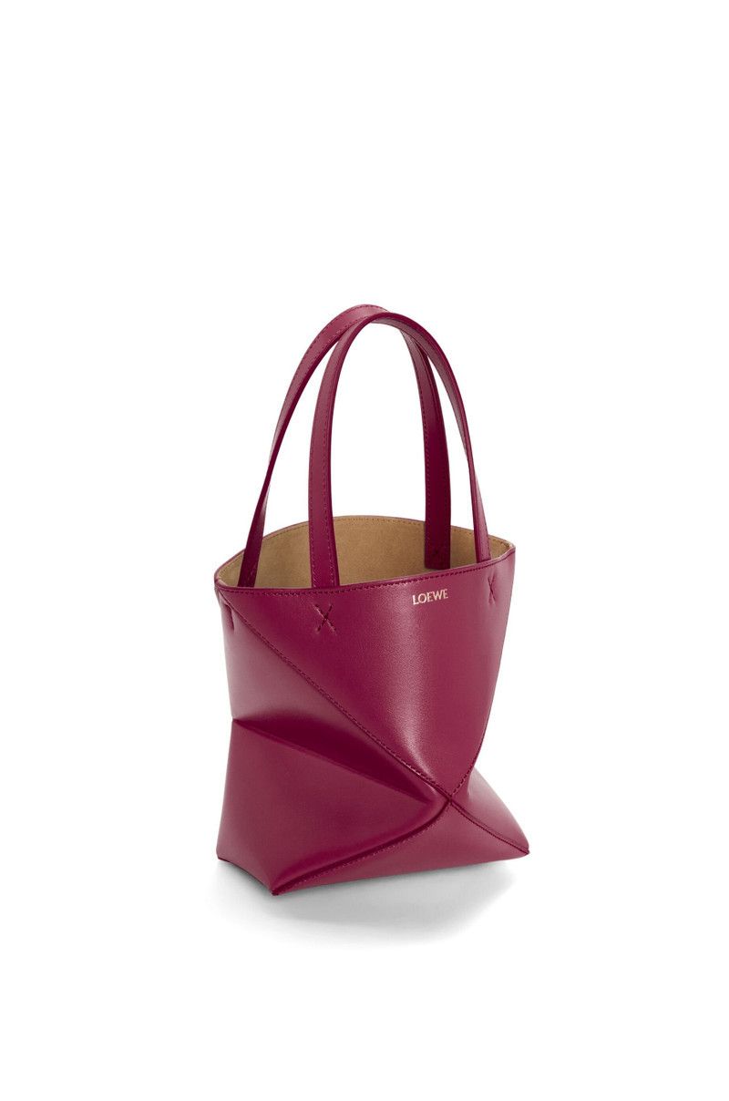 Loewe o1in1g0426 Size: OS/ Puzzle Fold Mini Tote Bag in Crimson Size ONE SIZE - 4 Thumbnail