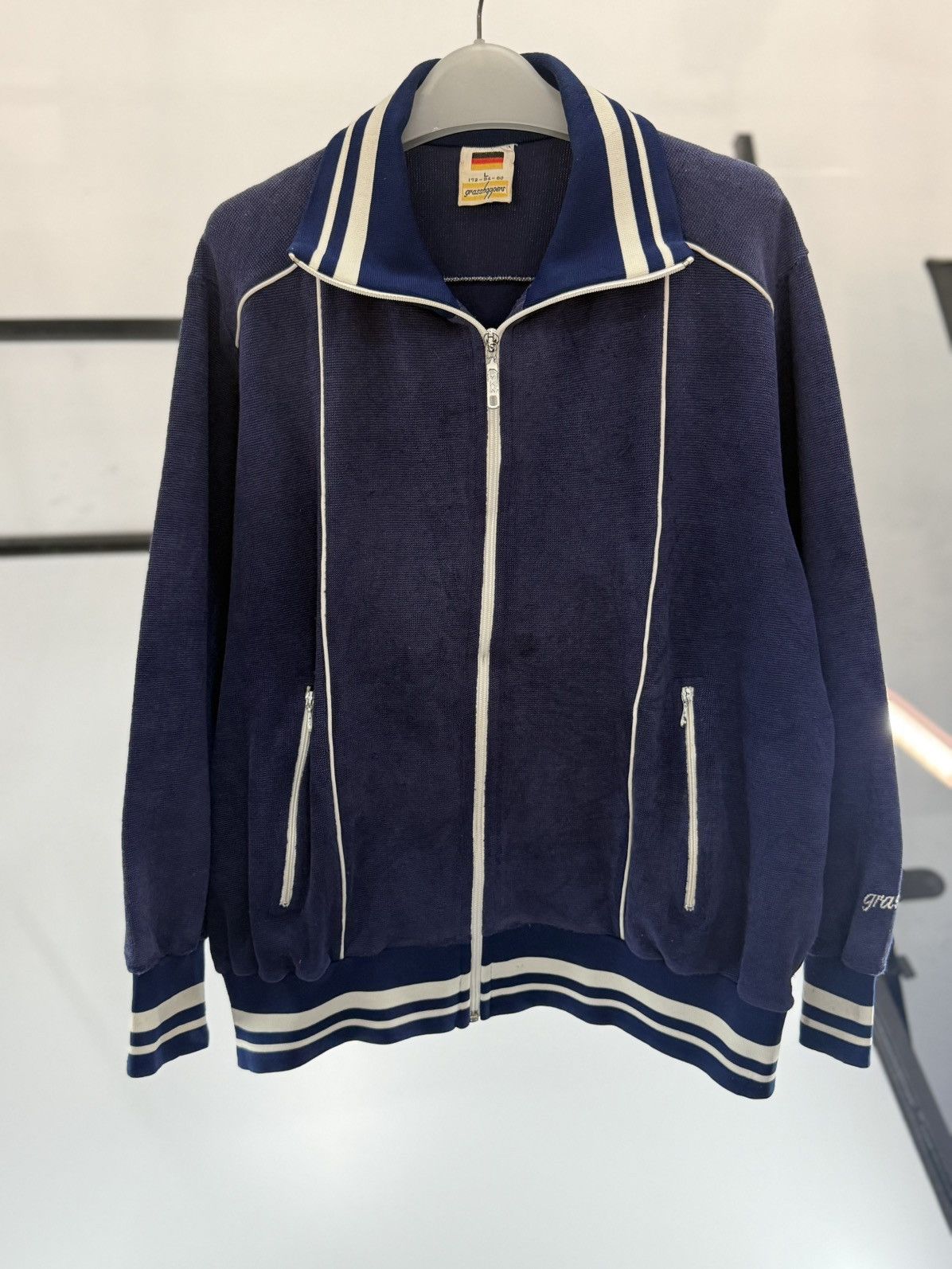 Vintage 🔥 Vintage 80's Germany Grasshoppers Velour Track Jacket - L Size US L / EU 52-54 / 3 - 1 Thumbnail