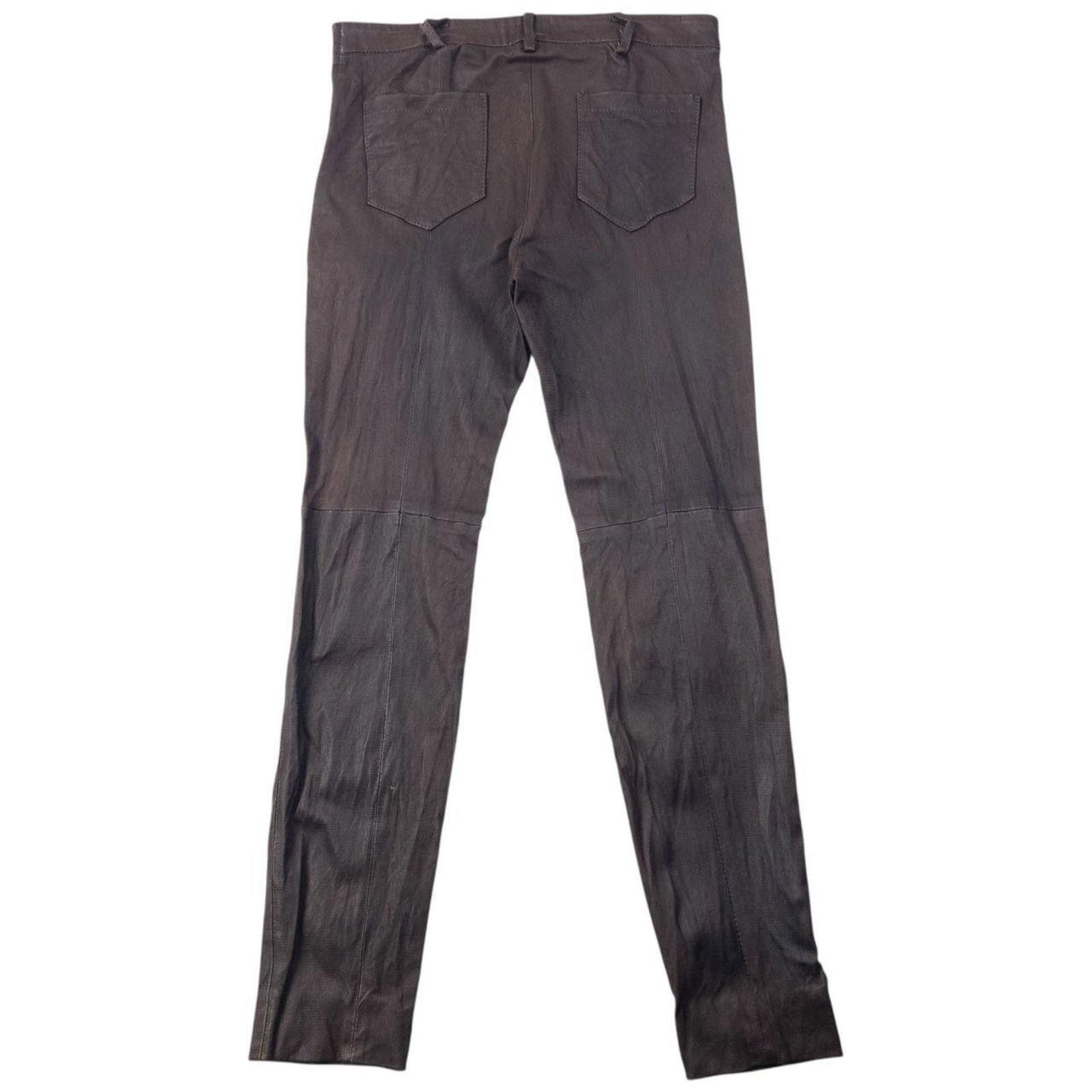 Giorgio Armani Vintage Giorgio Armani Leather Trousers Size W27 Size US 27 - 4 Thumbnail