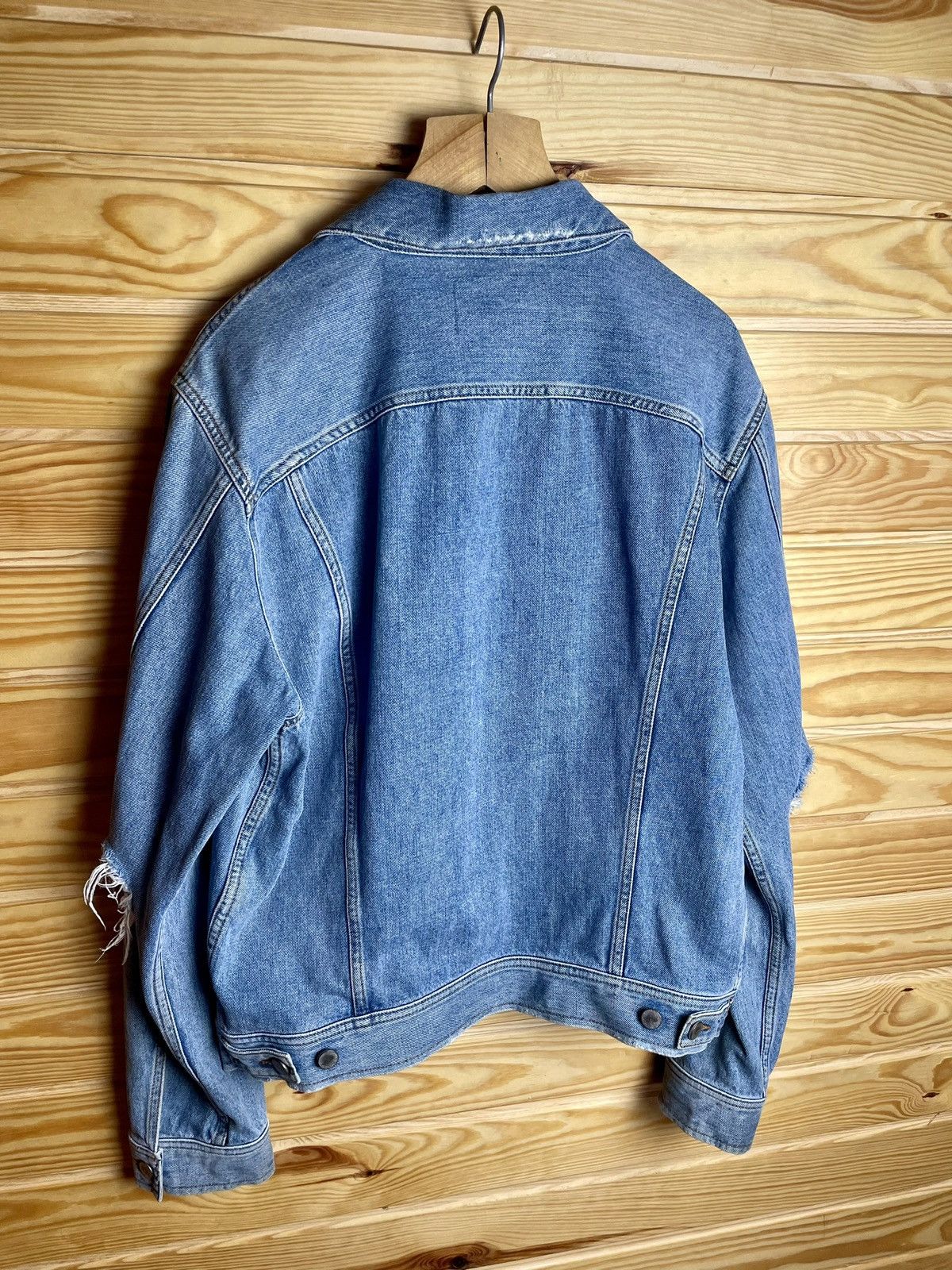 Diesel Diesel Mens Blue "D-Robyn" Distressed Denim Jacket Size US L / EU 52-54 / 3 - 5 Thumbnail