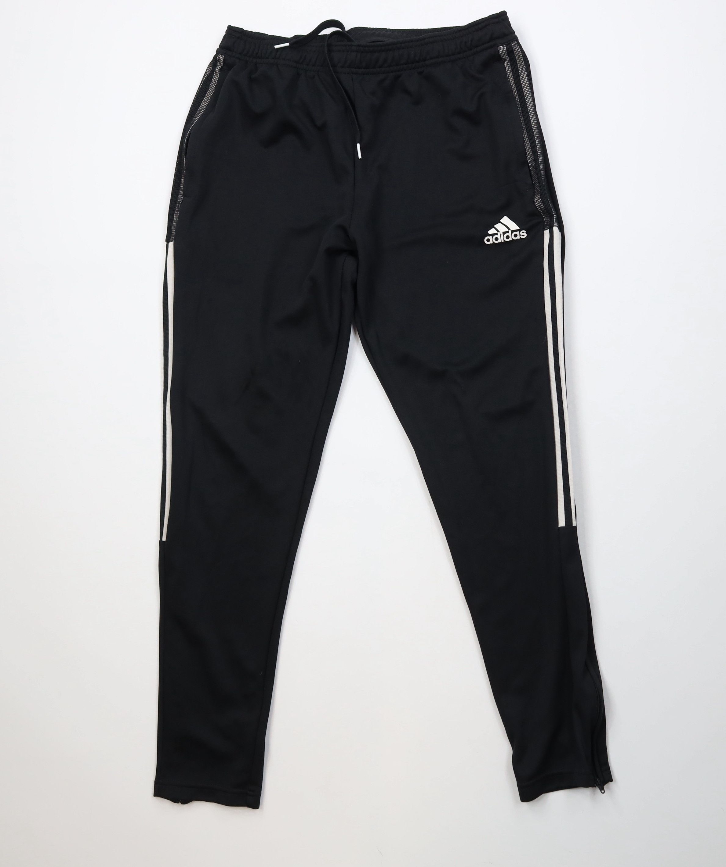 Adidas Spell Striped Tapered Leg Soccer Warm Up Pants Black