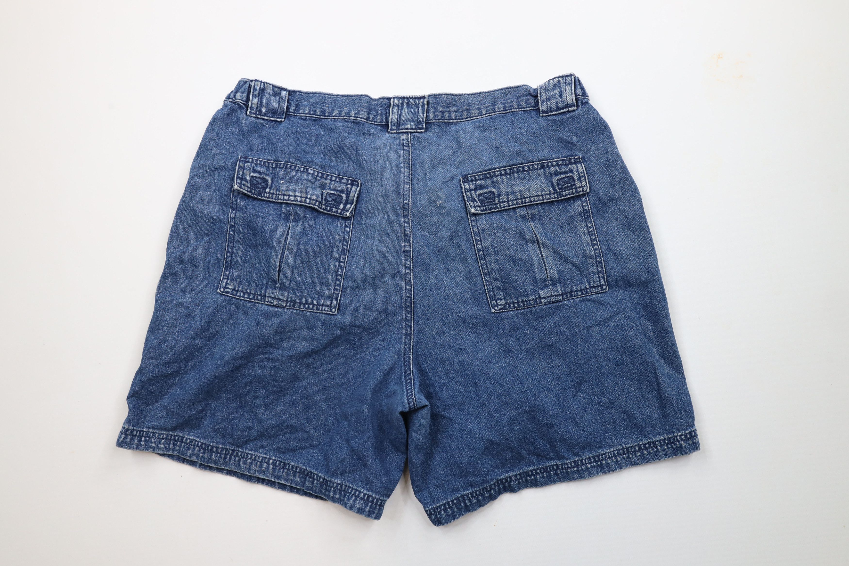 Vintage Vintage 90s Streetwear Above Knee Denim Cargo Shorts Jorts Size US 38 / EU 54 - 8 Thumbnail