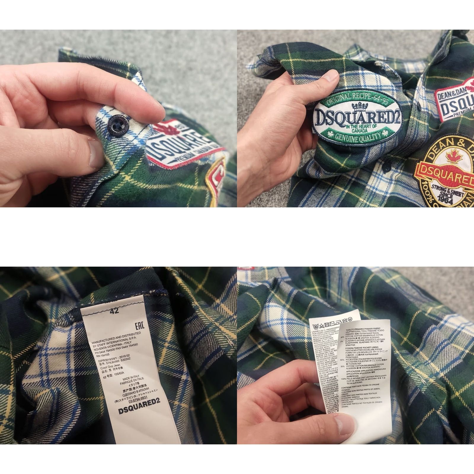 Dsquared2 Dsquared2 Design Dark Green Logo Check Flannel Long sleeve Shirt Button-Up Mens XS S Green Check Brand Dsquared2 Design 90s? Not Vintage Size US S / EU 44-46 / 1 - 9 Thumbnail