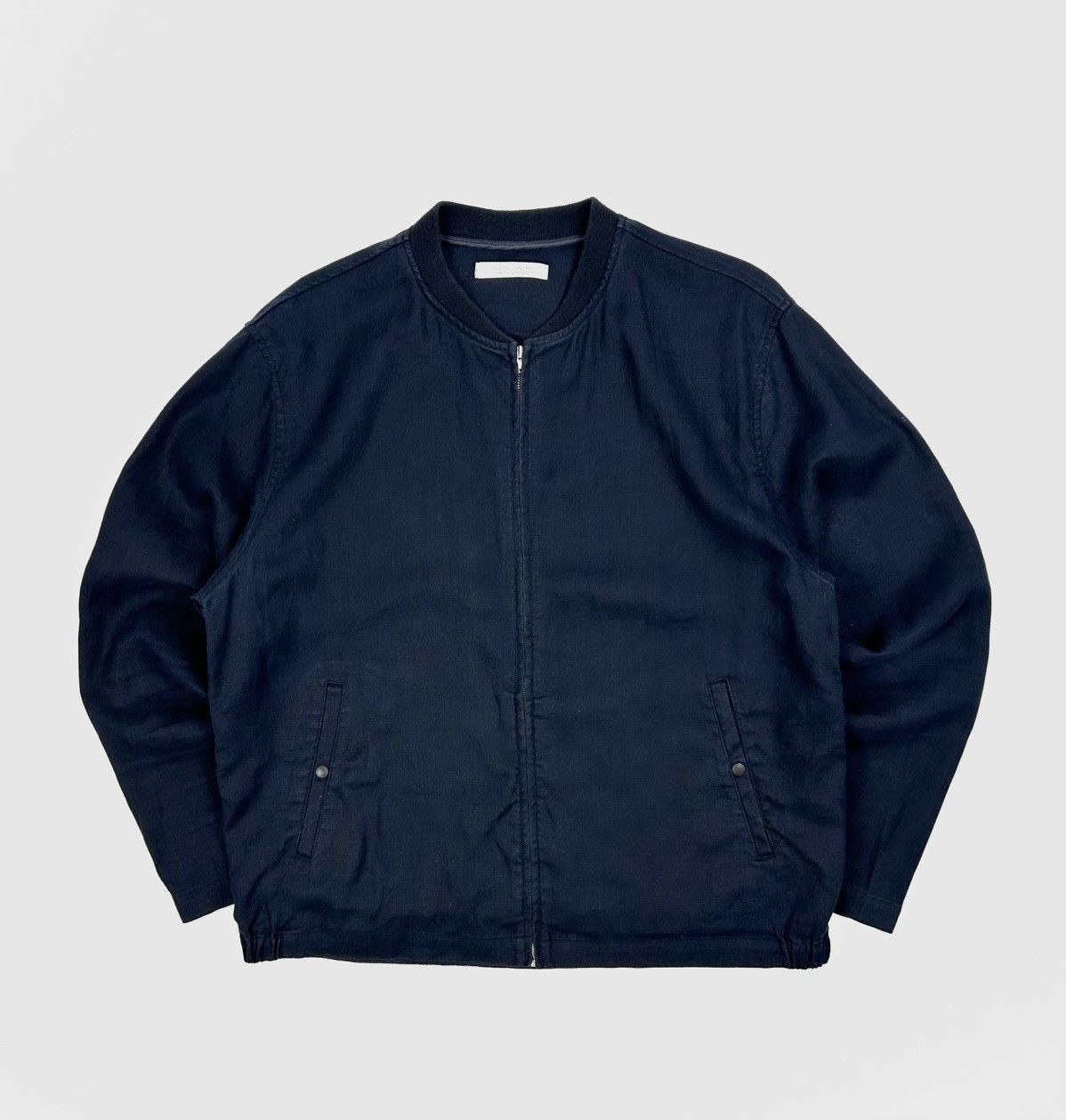 Japanese Brand Journal Standard Linen Bomber Jacket Navy L Japanese style Size US L / EU 52-54 / 3 - 1 Thumbnail