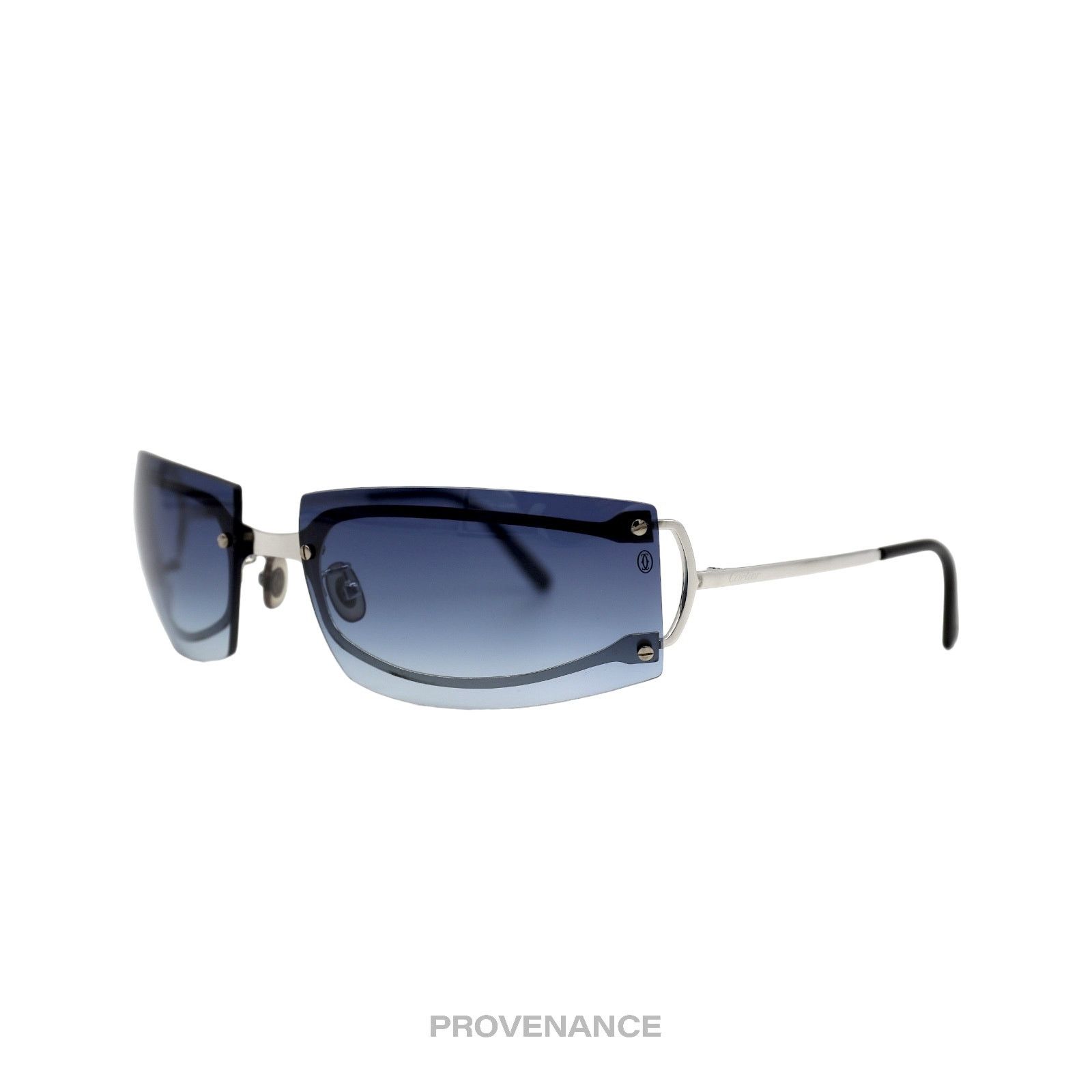 Cartier 🔴 Cartier C Decor Shield Sunglasses - Platinum Blue Size ONE SIZE - 2 Thumbnail