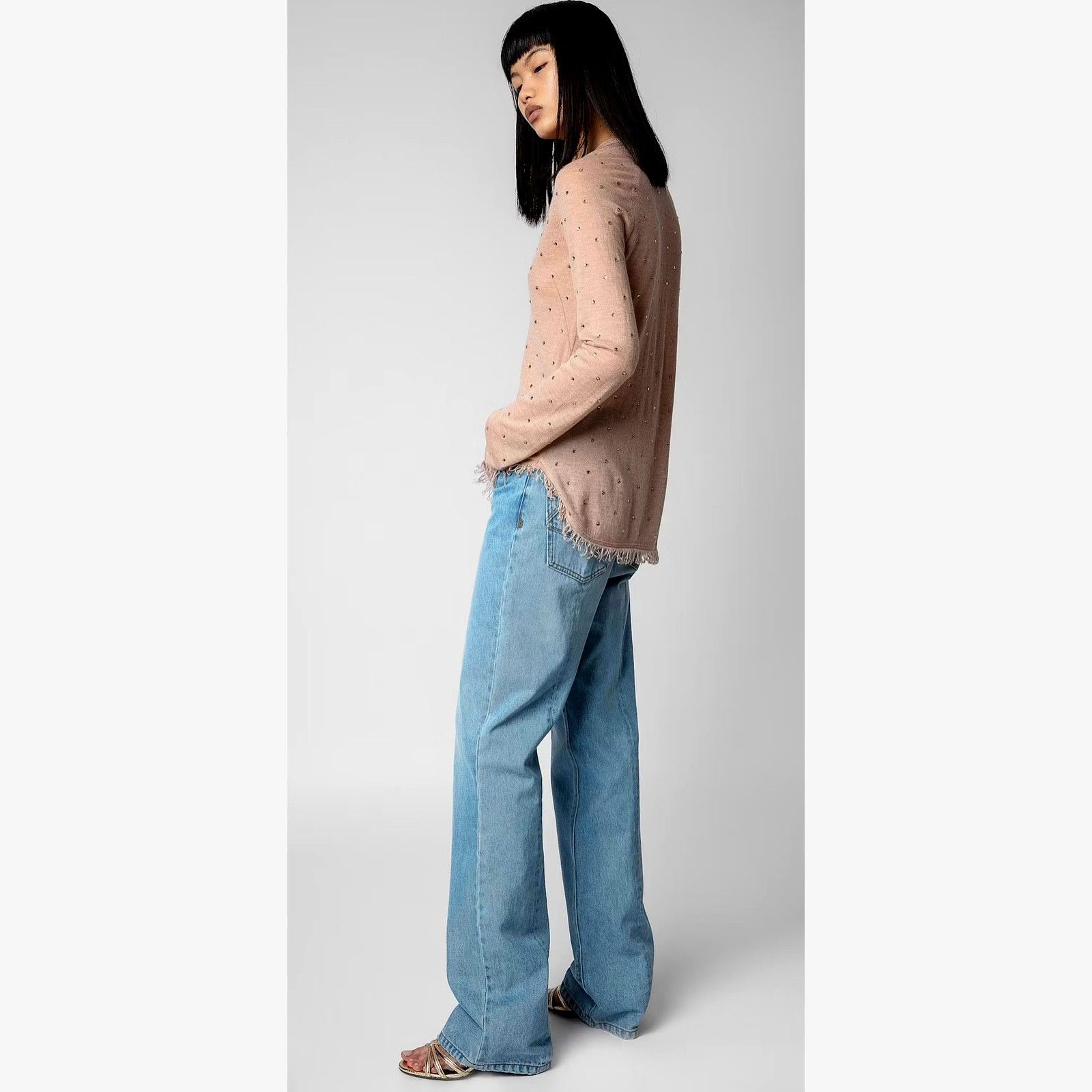 Zadig & Voltaire Zadig & Voltaire Riviera Rhinestone Cashmere Sweater Blush M Size M / US 6-8 / IT 42-44 - 4 Thumbnail