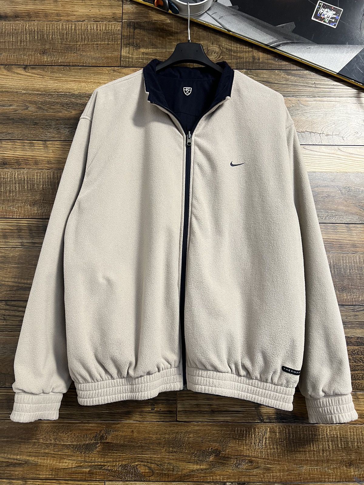 NIKE GOLF Vintage Reversible Fleece/Nylon Jacket 90s 2 in 1