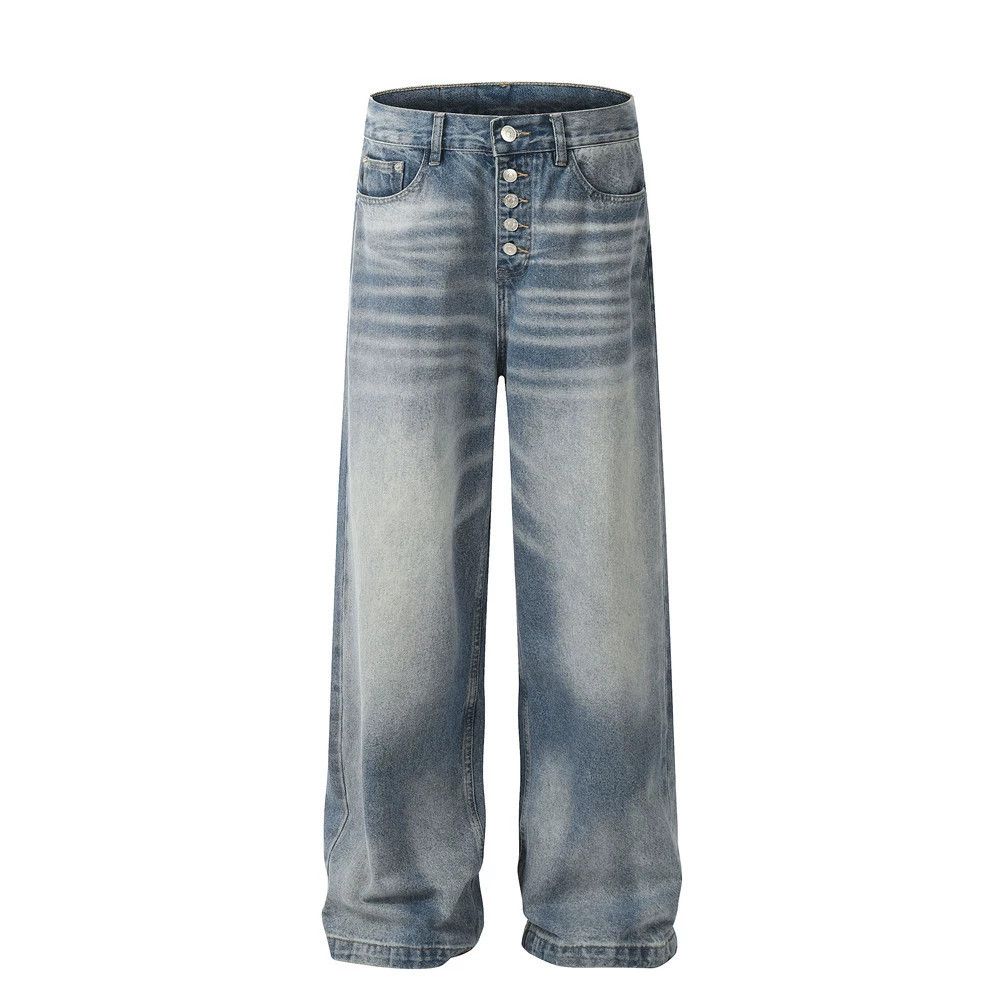 Japanese Brand × Jean Men's high street straight wide-leg floral button-down jeans Size US 32 / EU 48 - 1 Thumbnail