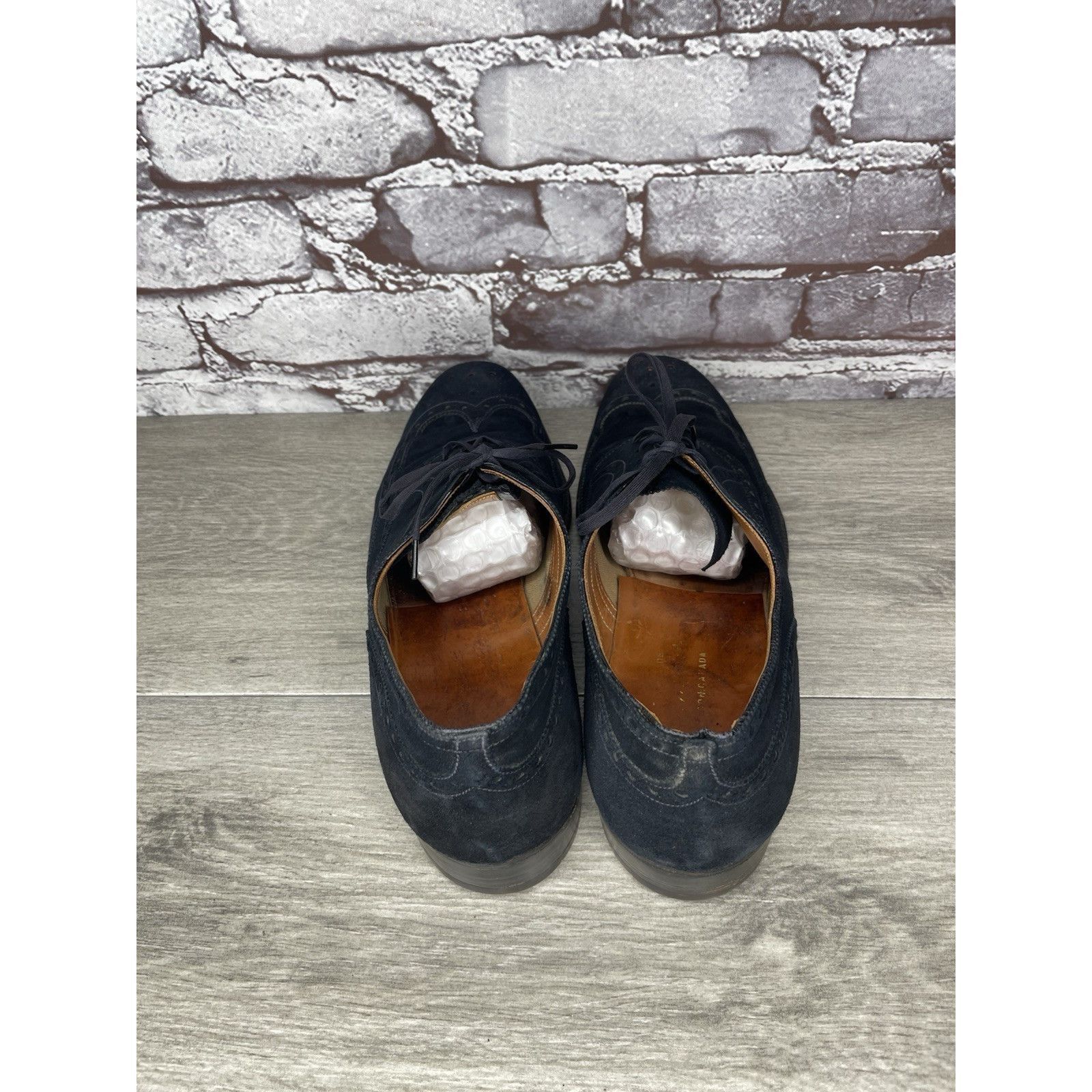 Saks Fifth Avenue Saks Fifth Ave Blue Suede Leather Wingtip Oxfords Lace Up Sh Size US 8 / EU 41 - 4 Thumbnail
