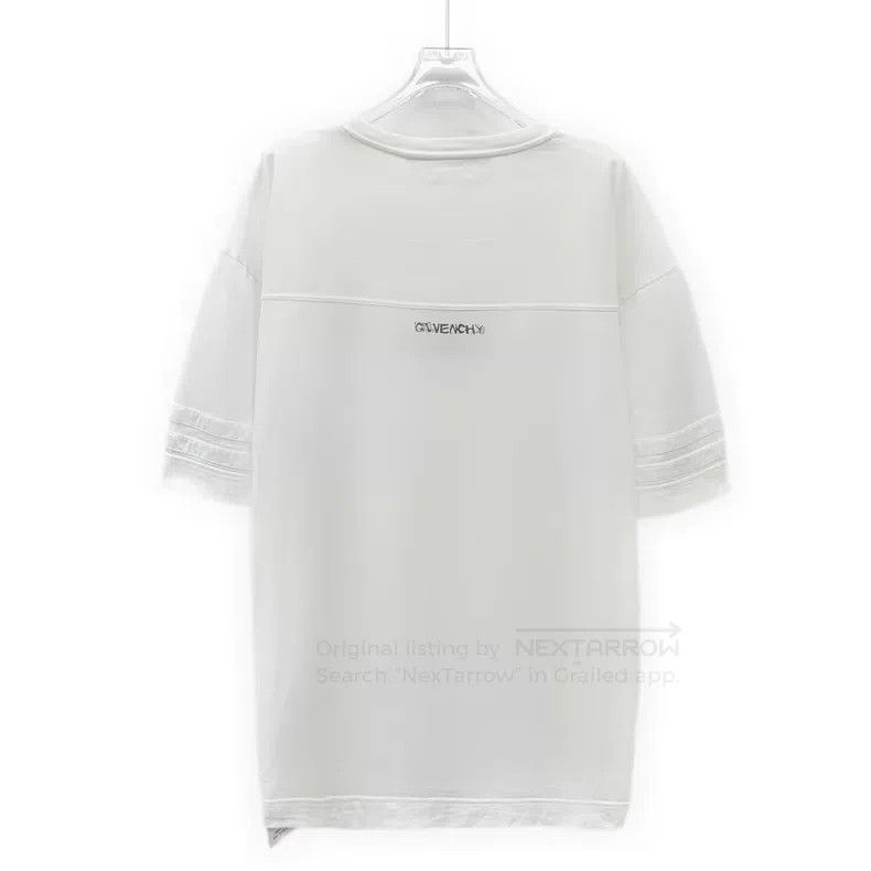 Givenchy Givenchy White Letter Print Cotton Crew Neck Short-Sleeve Size US XL / EU 56 / 4 - 2 Thumbnail