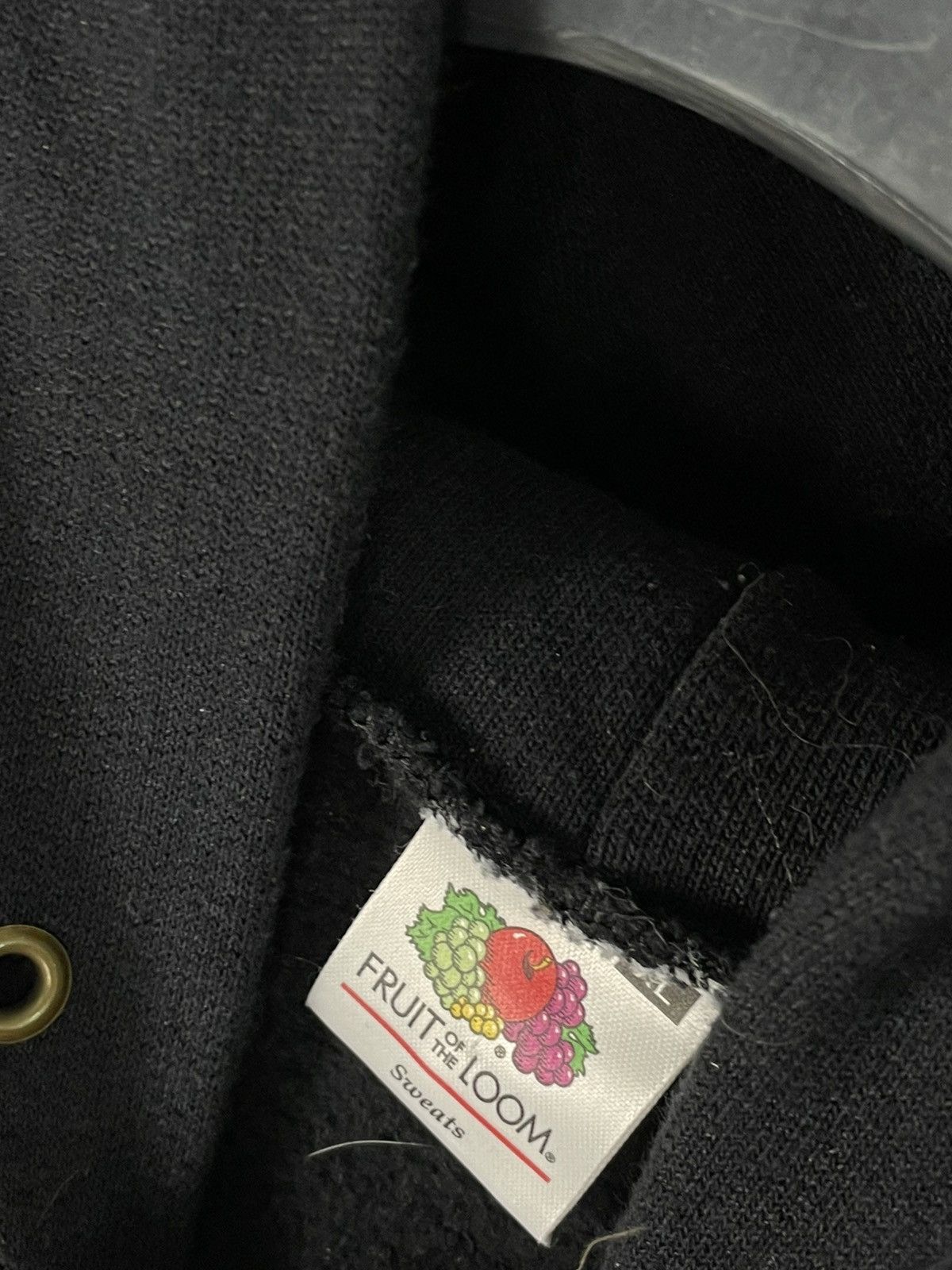 Japanese Brand × Vintage Vintage 90s Fruit Of The Loom Blank Black Hoodie Size US XL / EU 56 / 4 - 8 Thumbnail