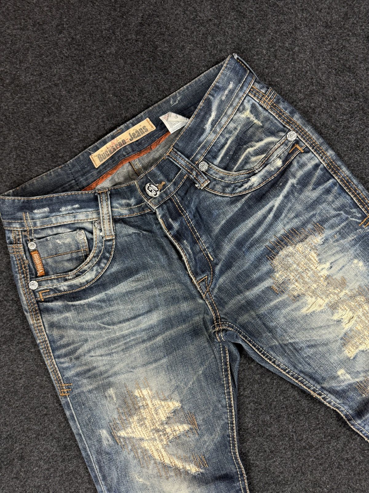 Other Rare Design Distressed Denim Buckaroo Jeans Size US 32 / EU 48 - 2 Thumbnail