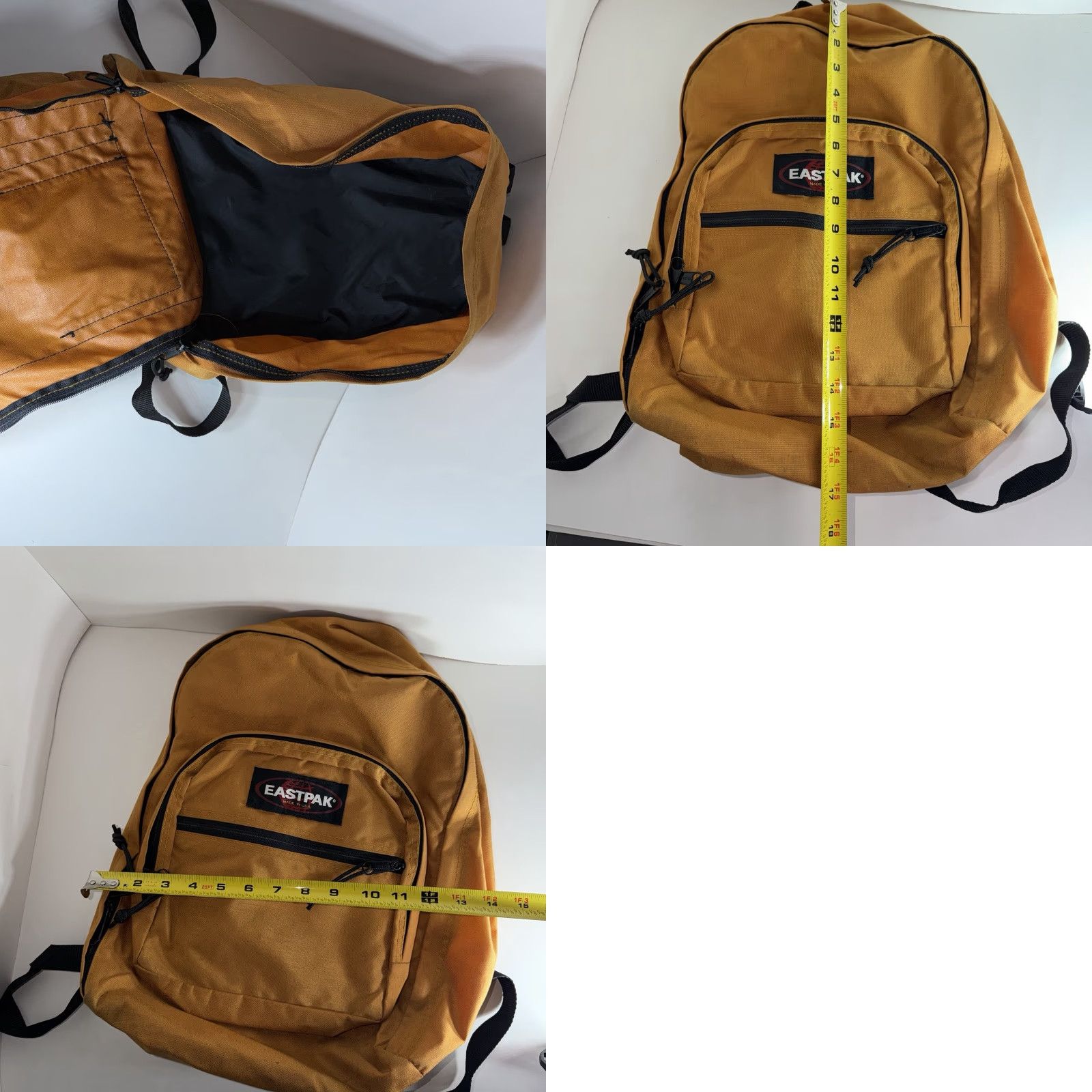 Eastpak VINTAGE Eastpak Backpack Men Medium Orange USA Leather 90s Burnt Orange Size ONE SIZE - 9 Thumbnail