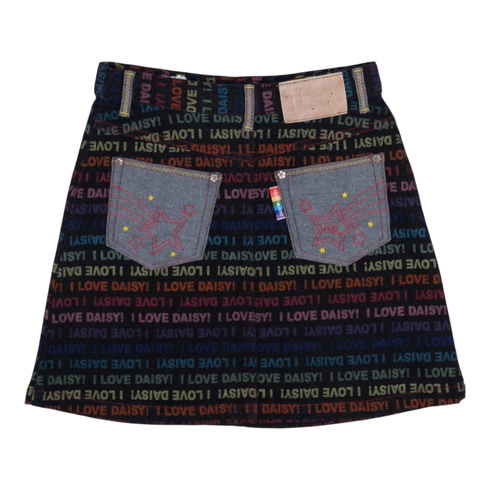 Other Daisy Lovers “I LOVE DAISY!” Rainbow Denim Skirt Size ONE SIZE - 2 Thumbnail