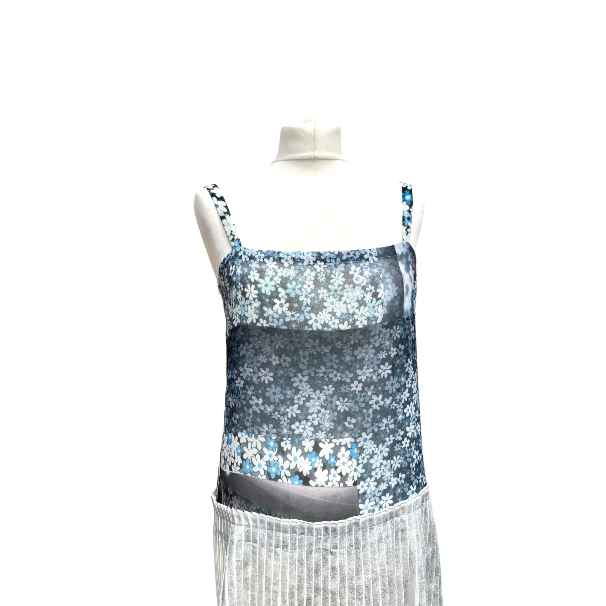 Maison Margiela Fusion Navy White Sheer Dress Size M / US 6-8 / IT 42-44 - 5 Thumbnail