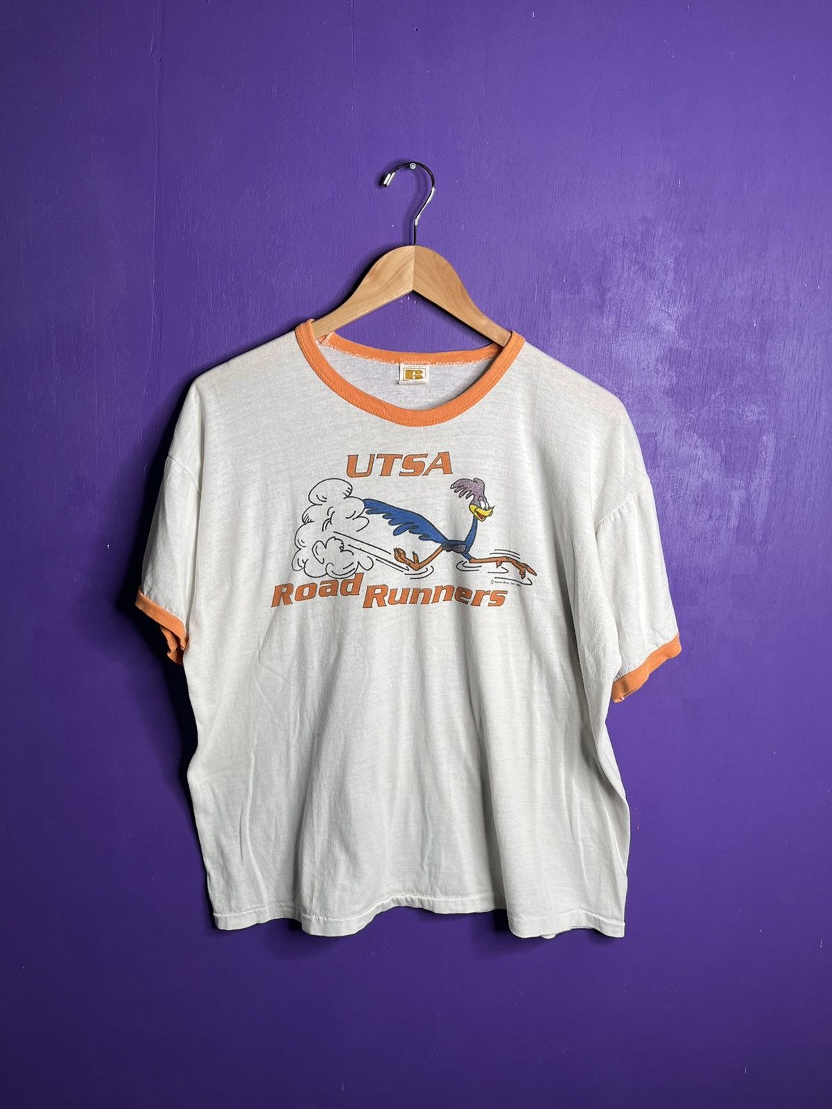 Russell Athletic × Vintage Vintage 1977 Russell UTSA roadrunners ringer t-shirt Size US L / EU 52-54 / 3 - 1 Thumbnail