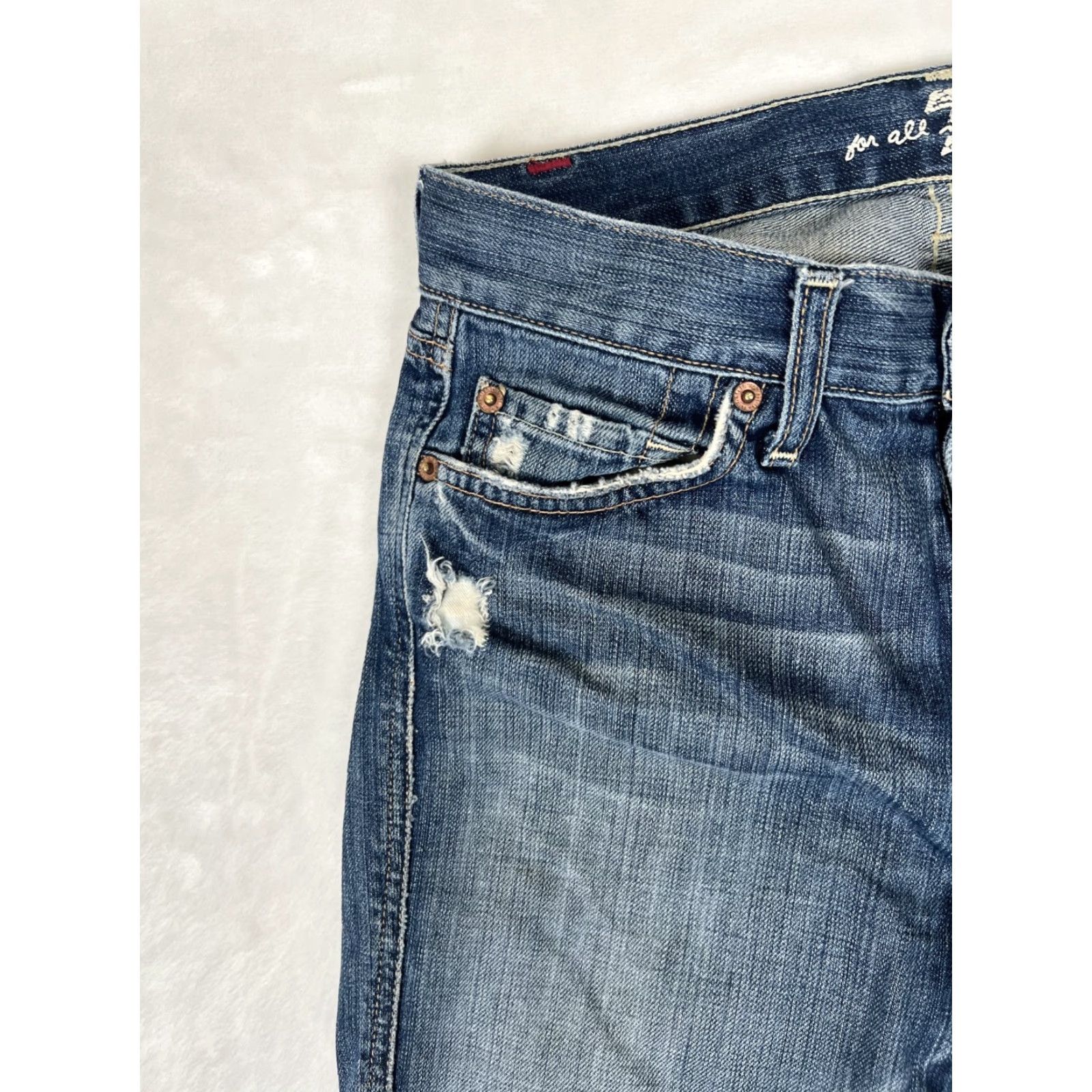 7 For All Mankind 7 For All Mankind Jeans Womens 28 Flare A Pocket Low Rise Dark Wash Denim Jeans 7 For All Mankind A Pocket Womens 28 Flare Low Rise Dark Wash Denim Size 28" / US 6 / IT 42 - 3 Thumbnail