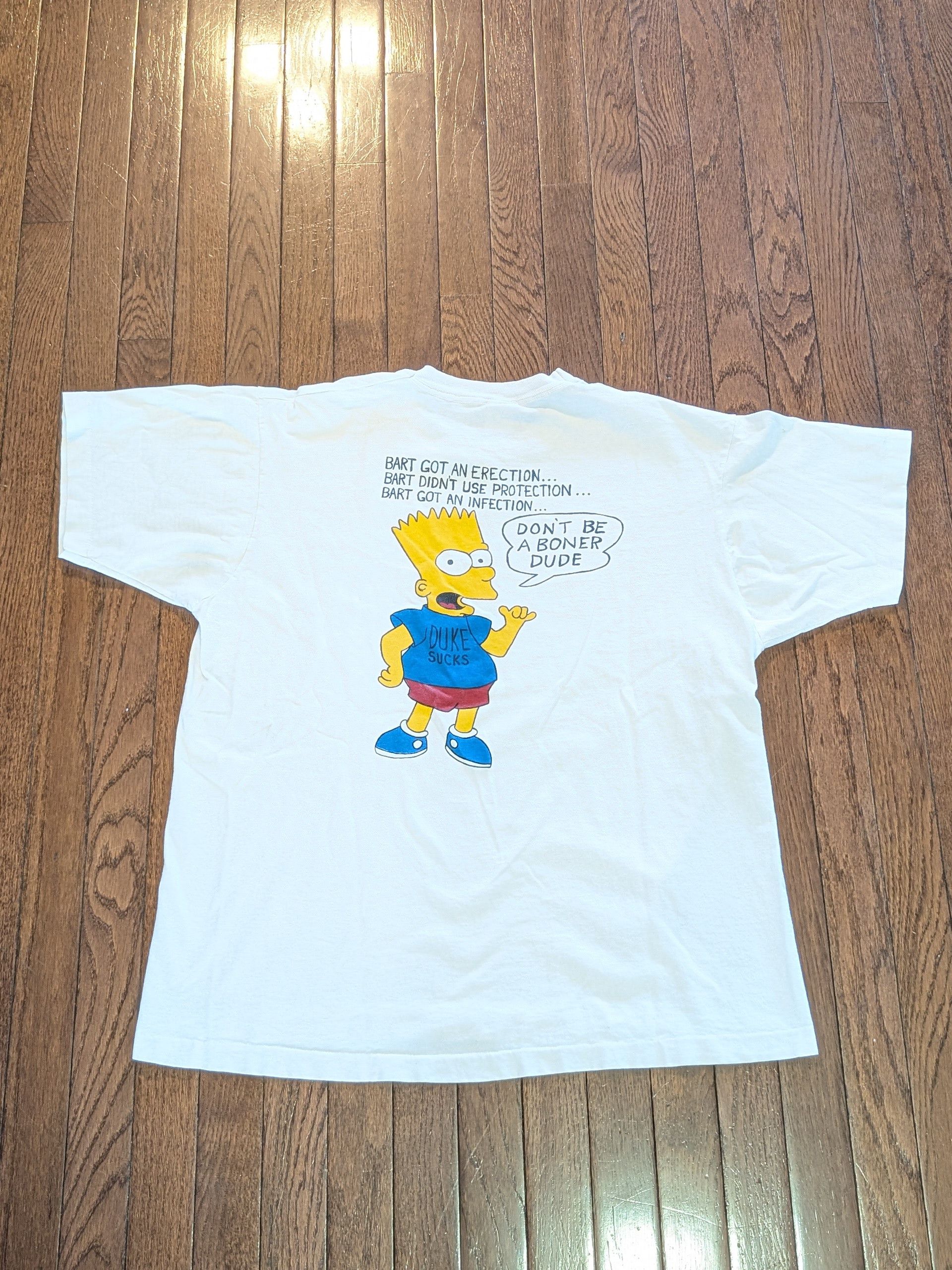 Fruit Of The Loom Simpsons Bart 'Dont Be A Boner Dude' Raunchy T-Shirt SzXL Size US XL / EU 56 / 4 - 1 Thumbnail