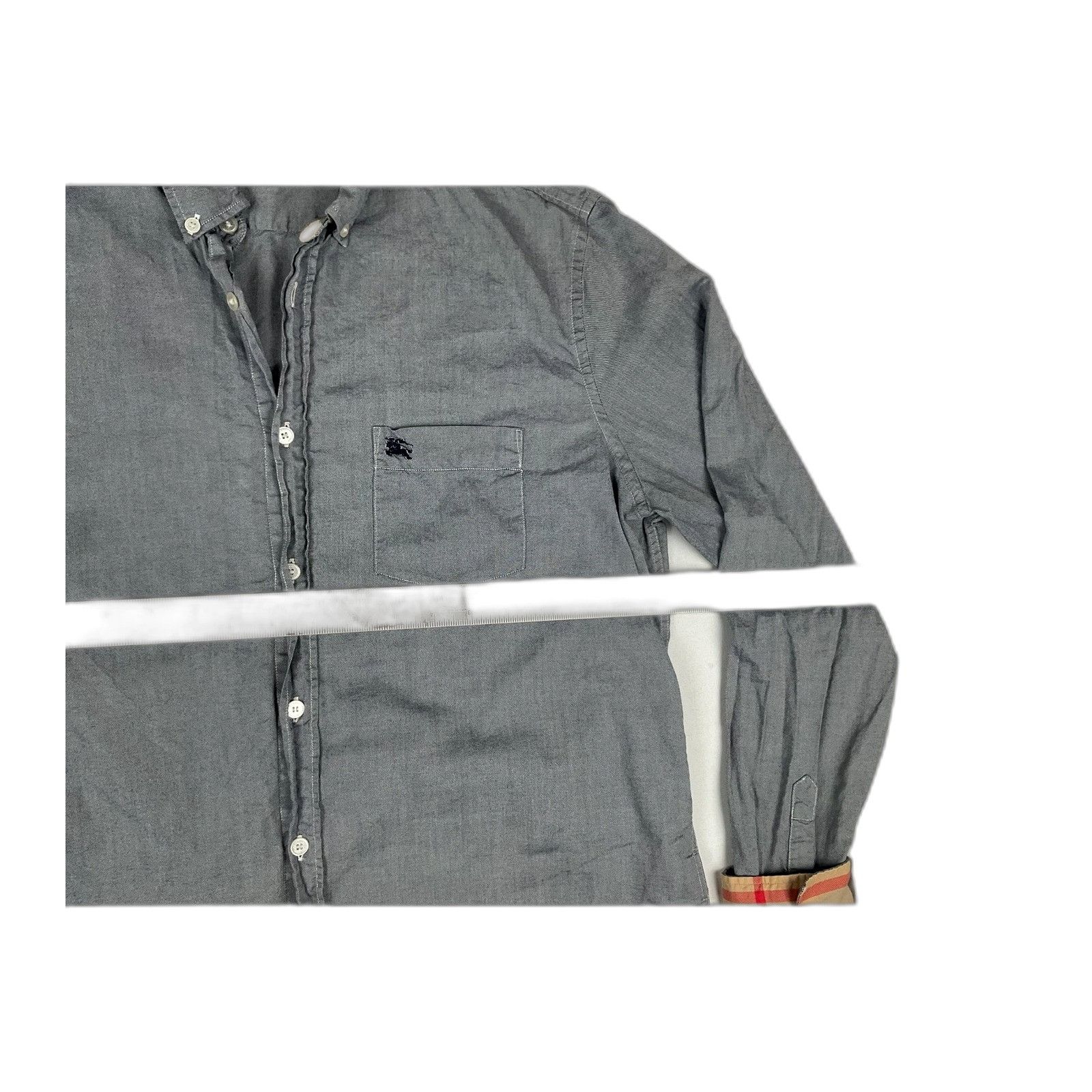 Burberry Burberry Brit Shirt Mens XL Gray Long Sleeve Button Down Nov Size US XL / EU 56 / 4 - 3 Thumbnail