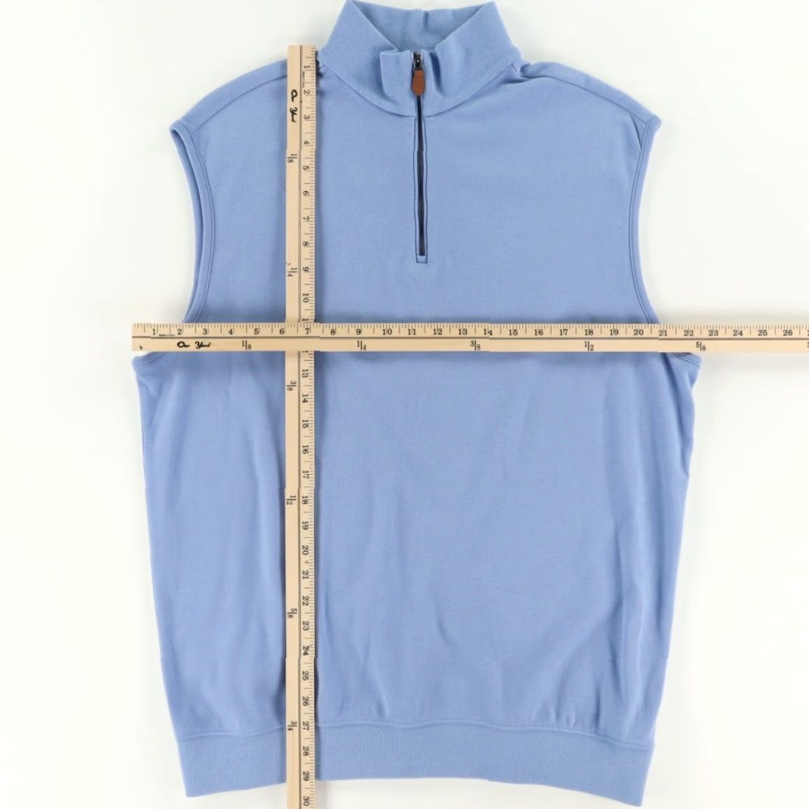 Polo Ralph Lauren Polo Ralph Lauren Pima Cotton 1/4 Zip Vest Sweater Blue Men's L Shirt Size US L / EU 52-54 / 3 - 3 Thumbnail