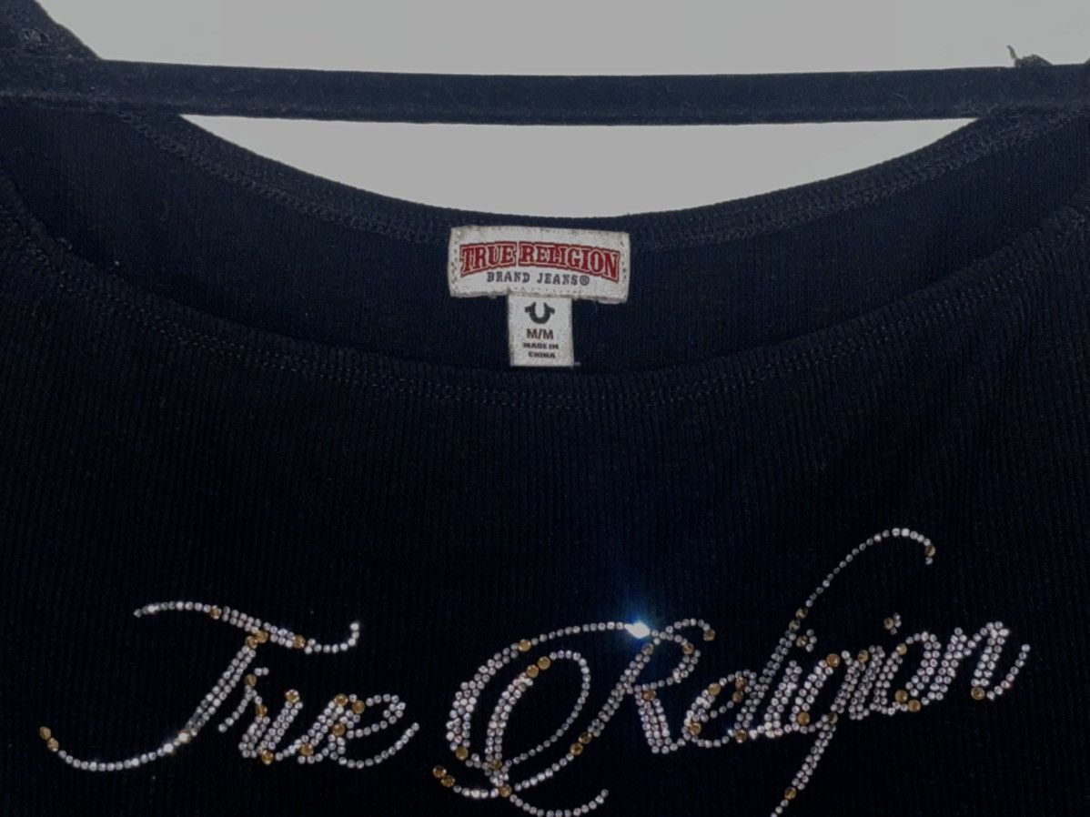 True Religion True Religion Black Off-Shoulder Rhinestone Long Sleeve Top Size M / US 6-8 / IT 42-44 - 3 Thumbnail