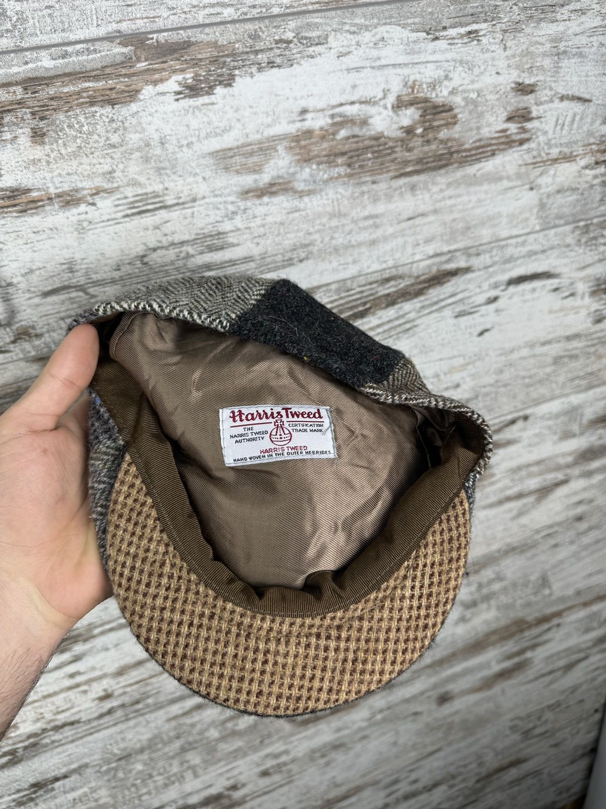 Harris Tweed Mens Harris Tweed cap brown luxury newsboy fiat Size ONE SIZE - 7 Thumbnail