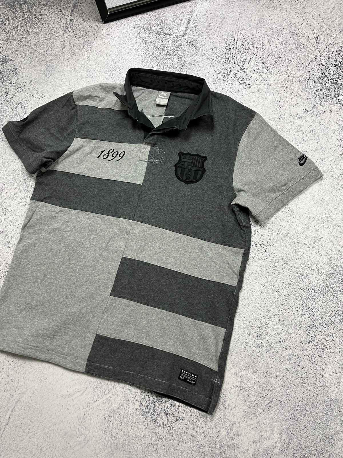 Nike × Vintage Nike 00’s FC Barcelona 1899 Polo Shirt #8 Big Logo Rare Y2k Size US XL / EU 56 / 4 - 3 Thumbnail