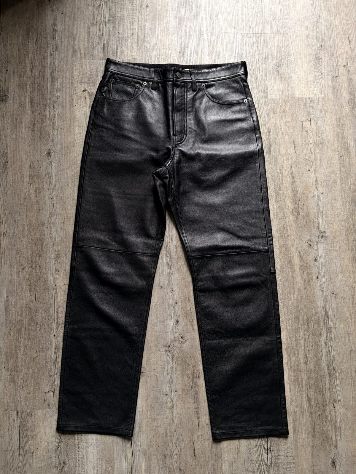 Acne Studios Acne Studios Black Leather Lambskin Pants Size US 30 / EU 46 - 1 Thumbnail